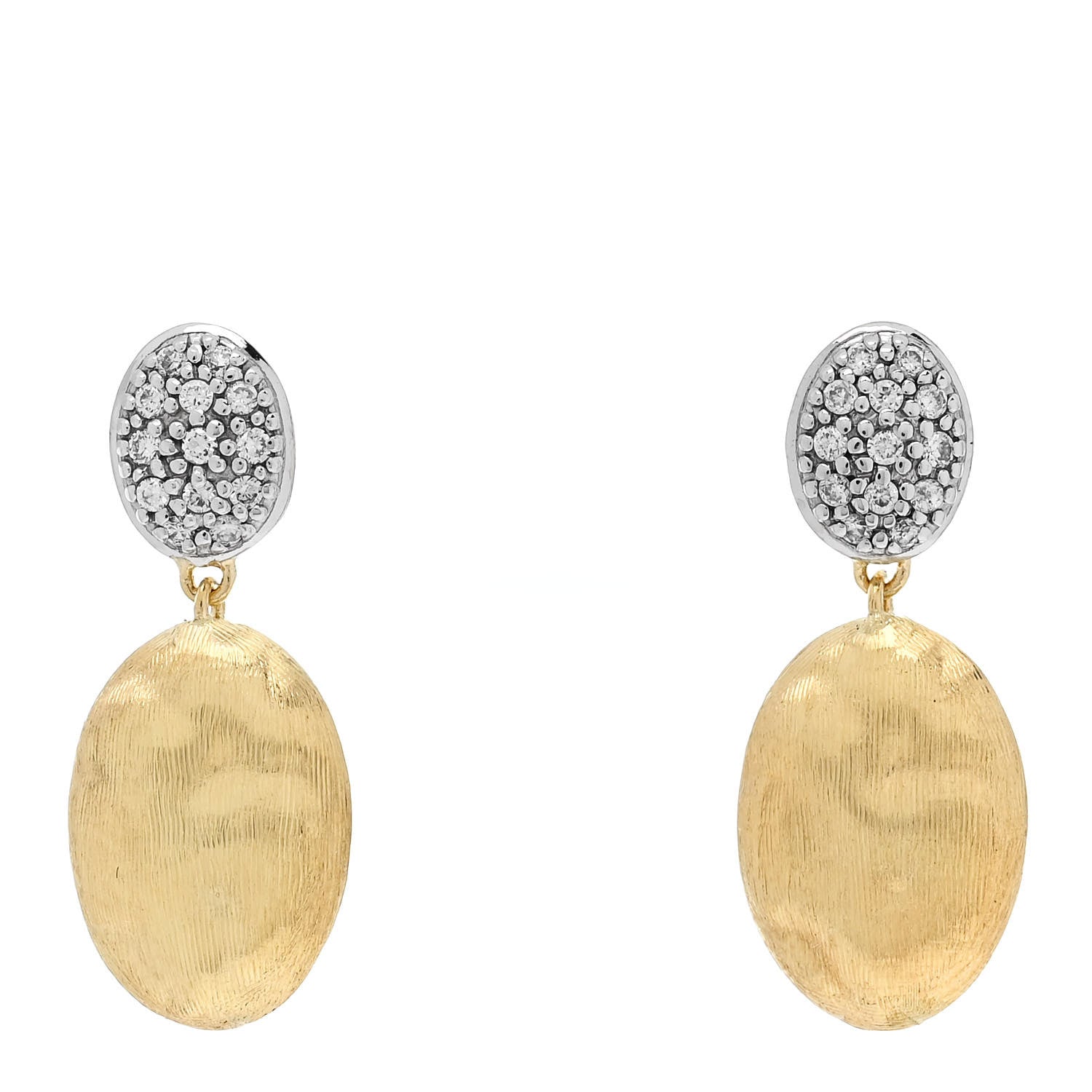 18K Yellow Gold Diamond Medium Siviglia Drop Earrings