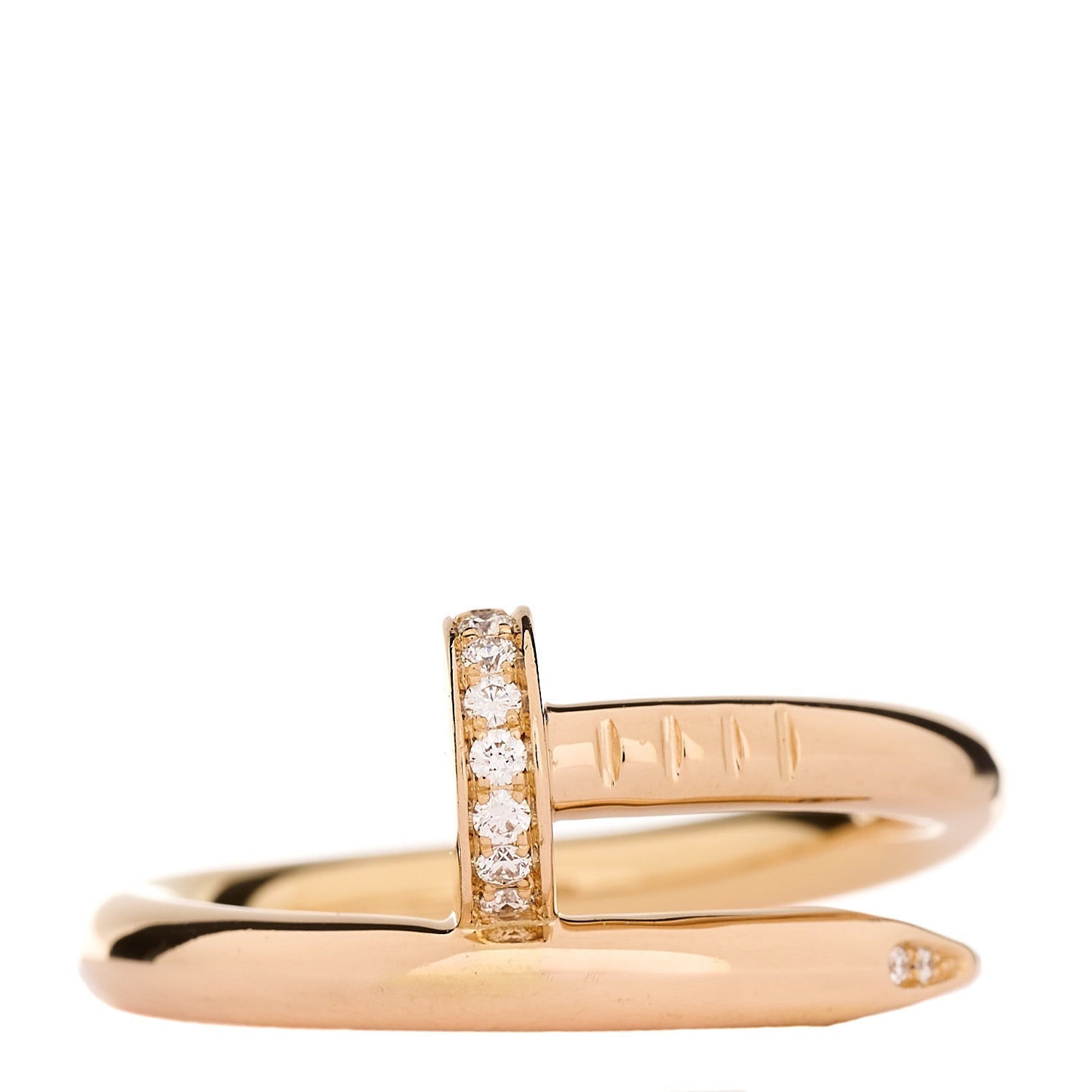 18K Pink Gold Diamond Juste Un Clou Ring 53 6.25