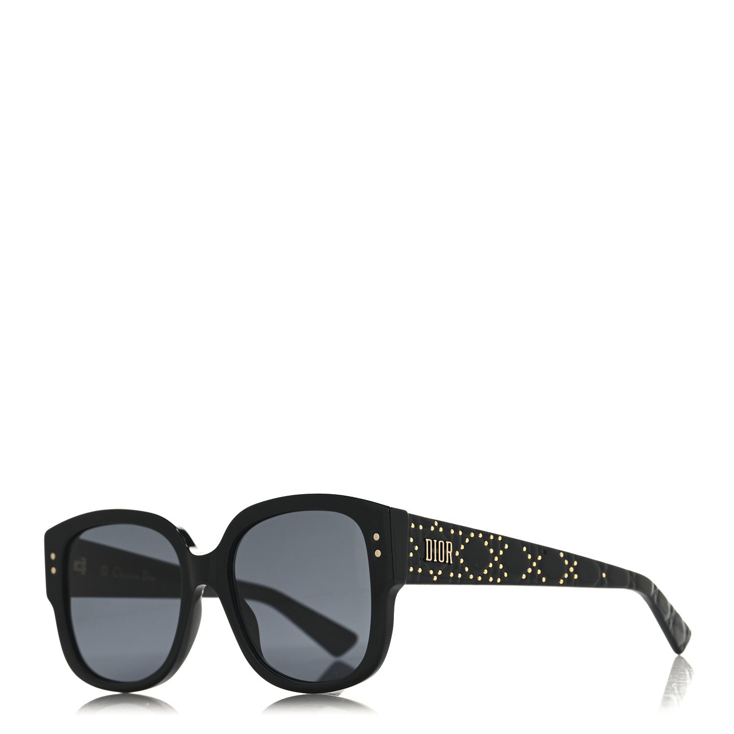 Acetate Cannage Lady Dior Studs 5 Sunglasses Black