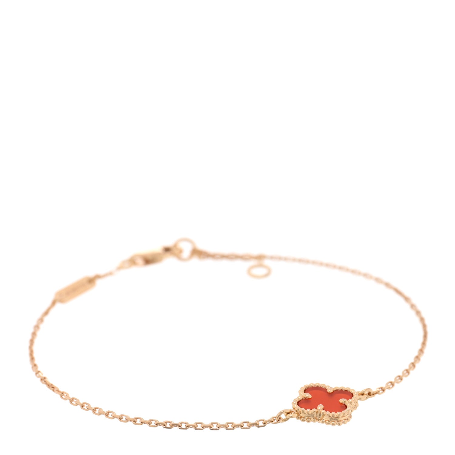 18K Rose Gold Carnelian Sweet Alhambra Bracelet