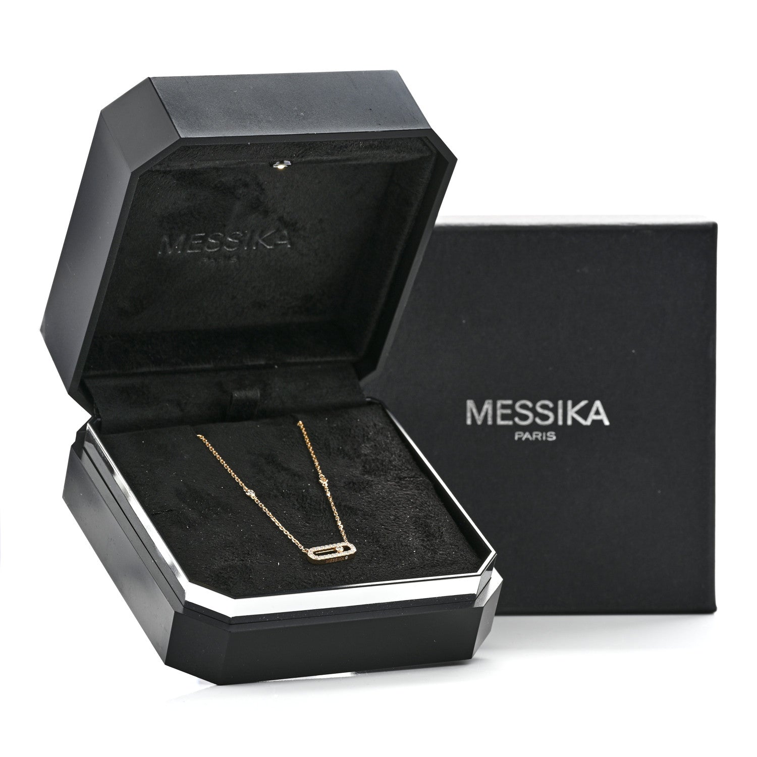 18K Yellow Gold Diamond Move Uno Pave Necklace