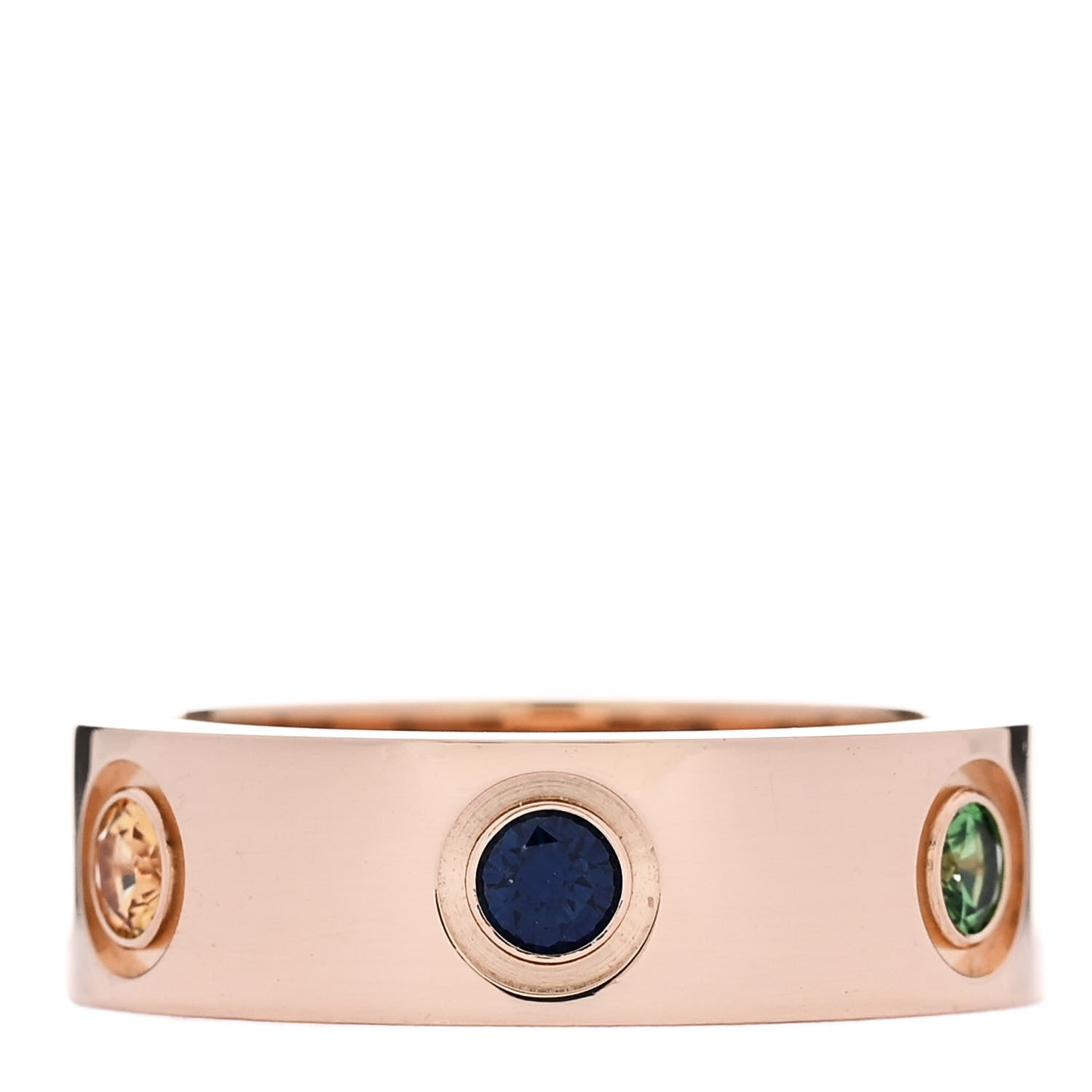 18K Pink Gold Sapphire Garnet Amethyst 5.5mm LOVE Ring 47 4.25
