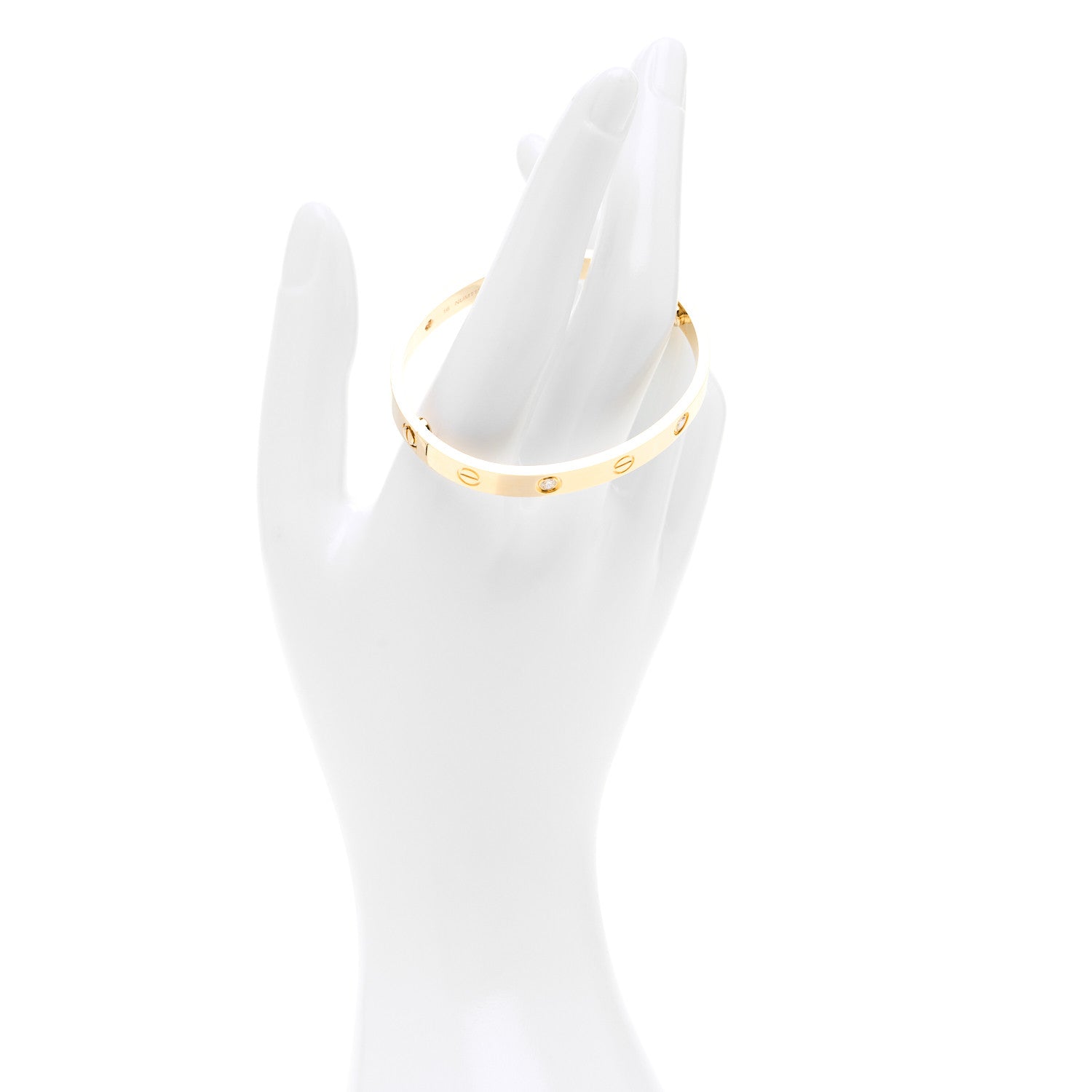 18K Yellow Gold 4 Diamond LOVE Bracelet 16