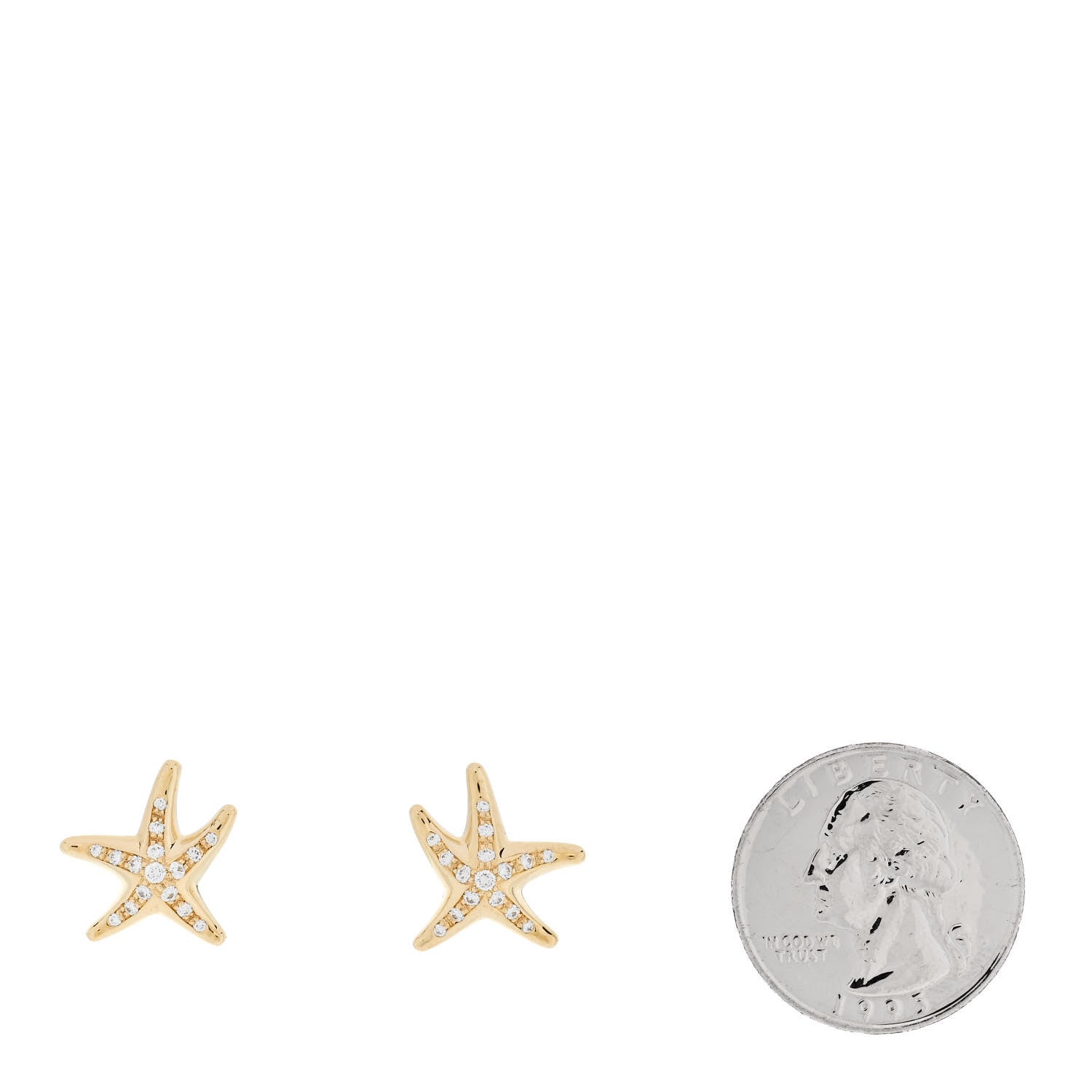 18K Yellow Gold Diamond Elsa Peretti Starfish Earrings