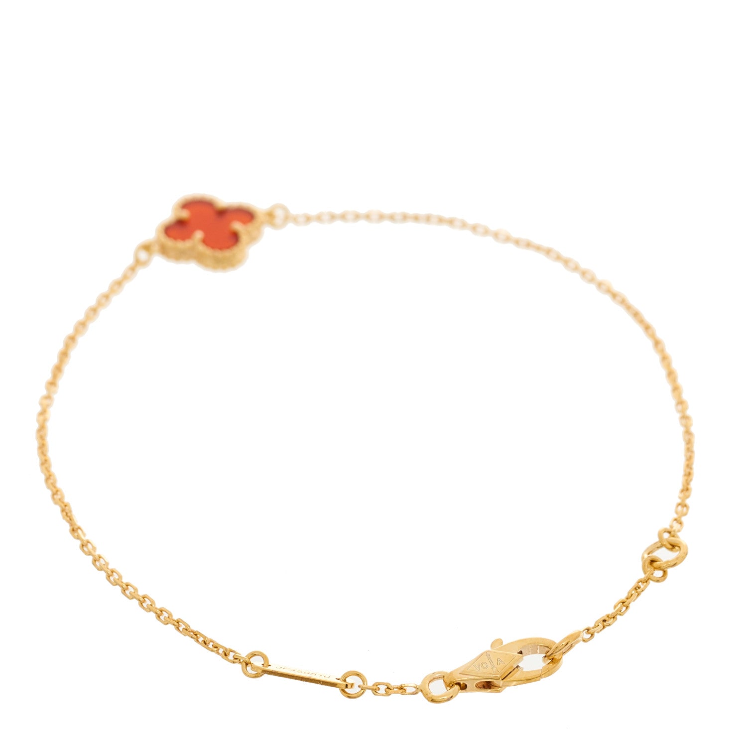 18K Rose Gold Carnelian Sweet Alhambra Bracelet