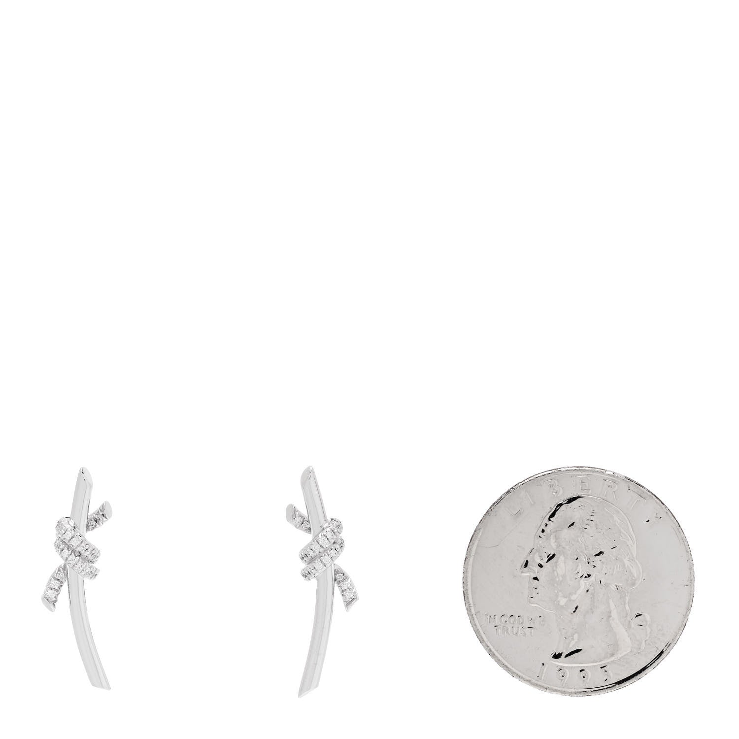 18K White Gold Diamond Tiffany Knot Earrings