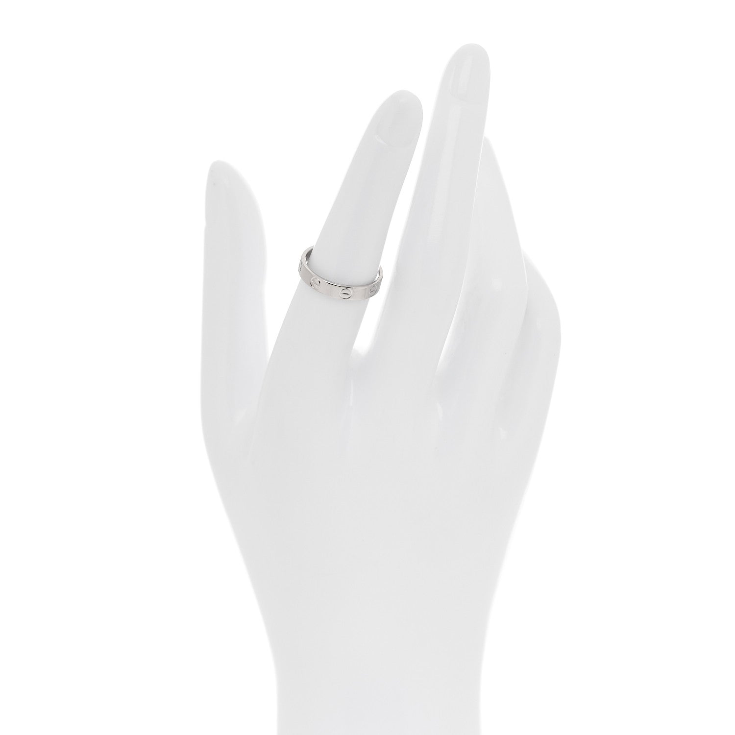 18K White Gold 3.5mm LOVE Wedding Band Ring 52 6