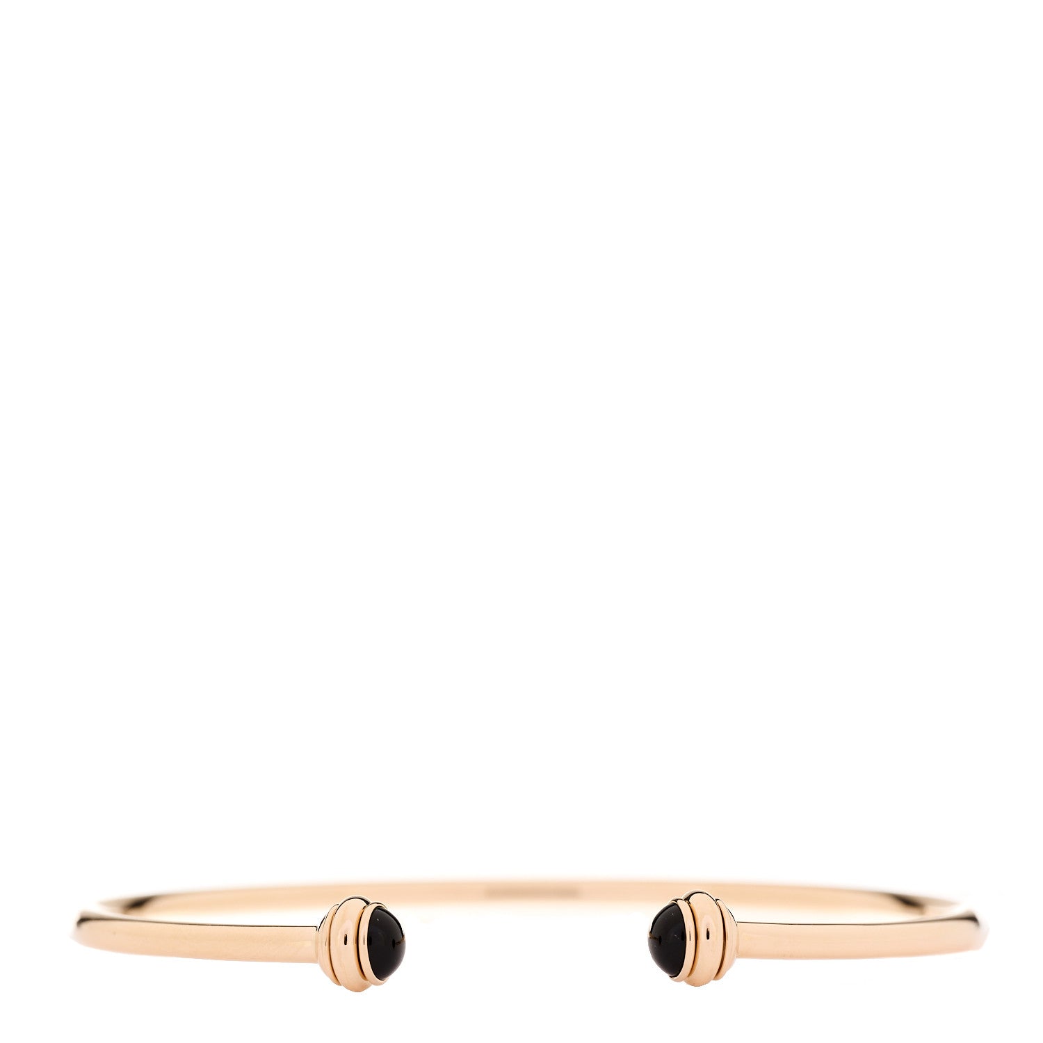 18K Rose Gold Onyx Possession Open Bangle Bracelet