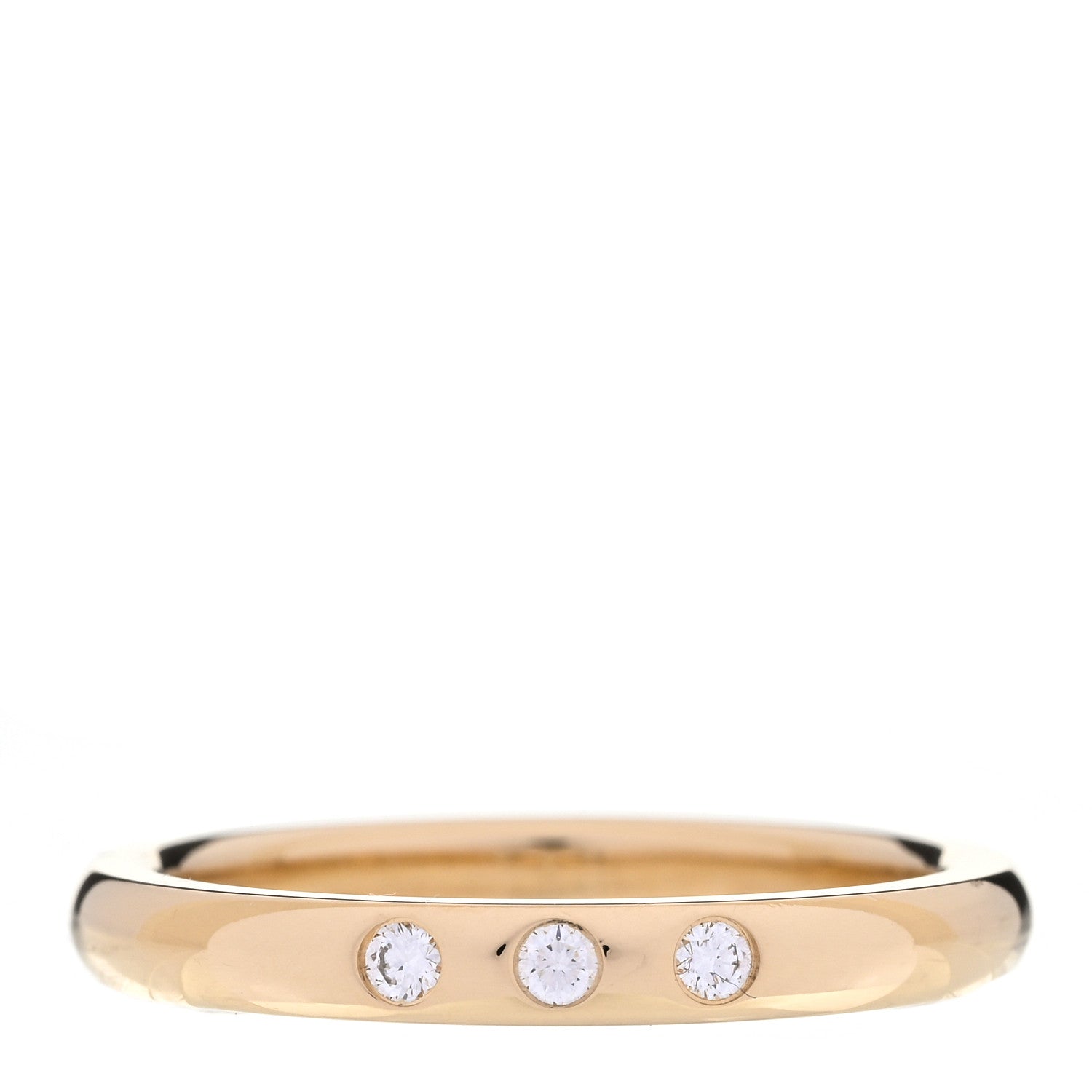 18K Yellow Gold Diamond Elsa Peretti Stacking Band Ring 54 6.75