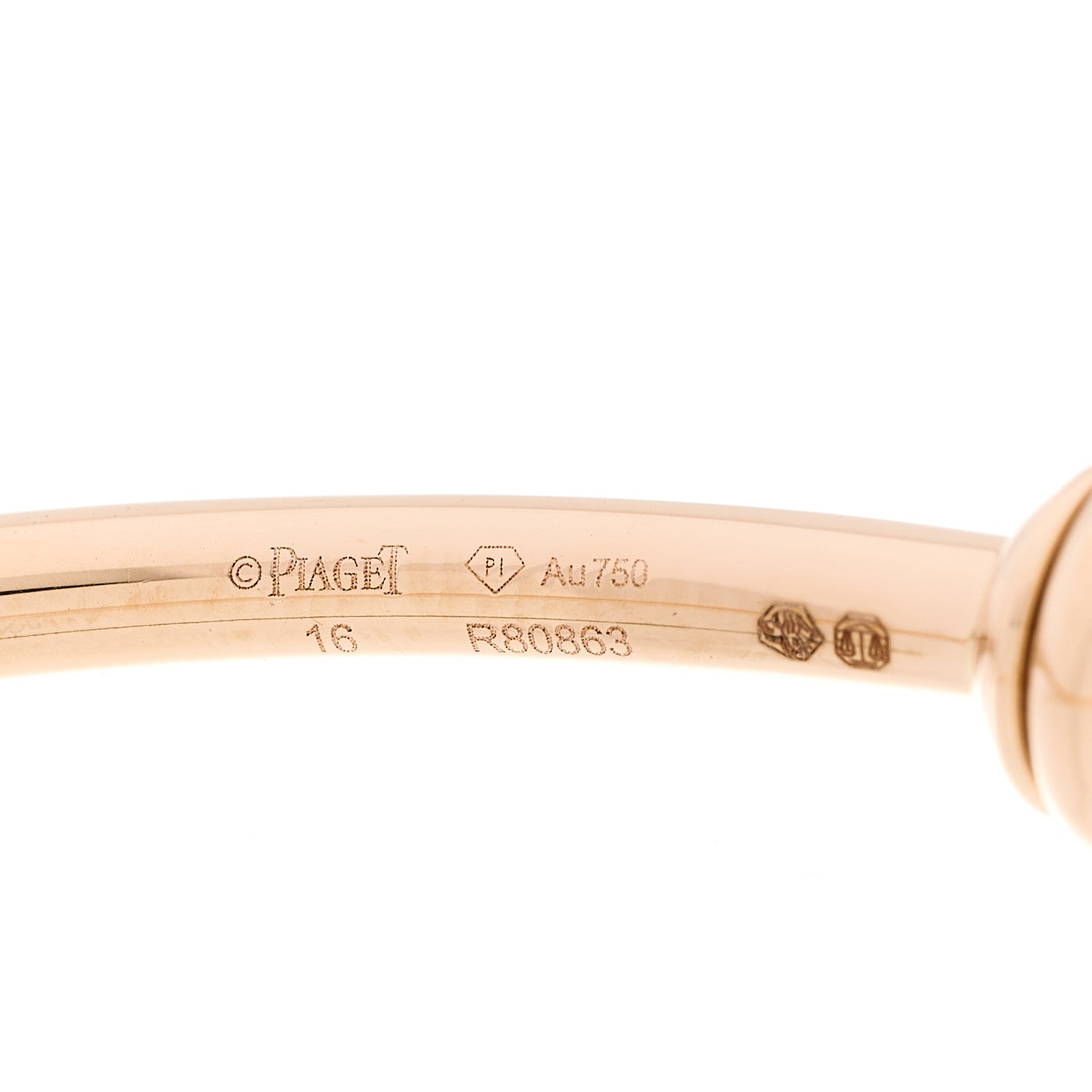 18K Rose Gold Onyx Possession Open Bangle Bracelet