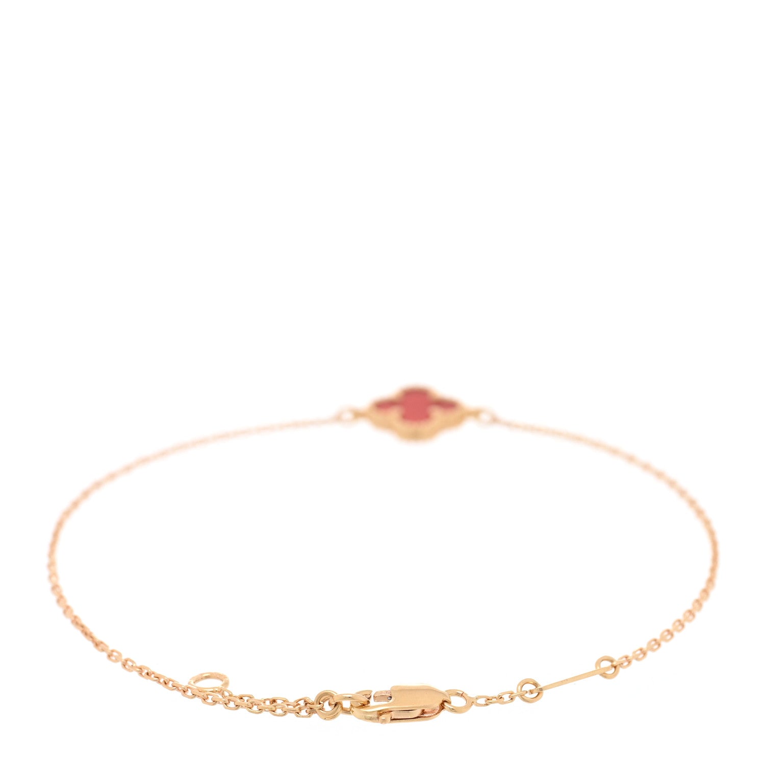 18K Rose Gold Carnelian Sweet Alhambra Bracelet