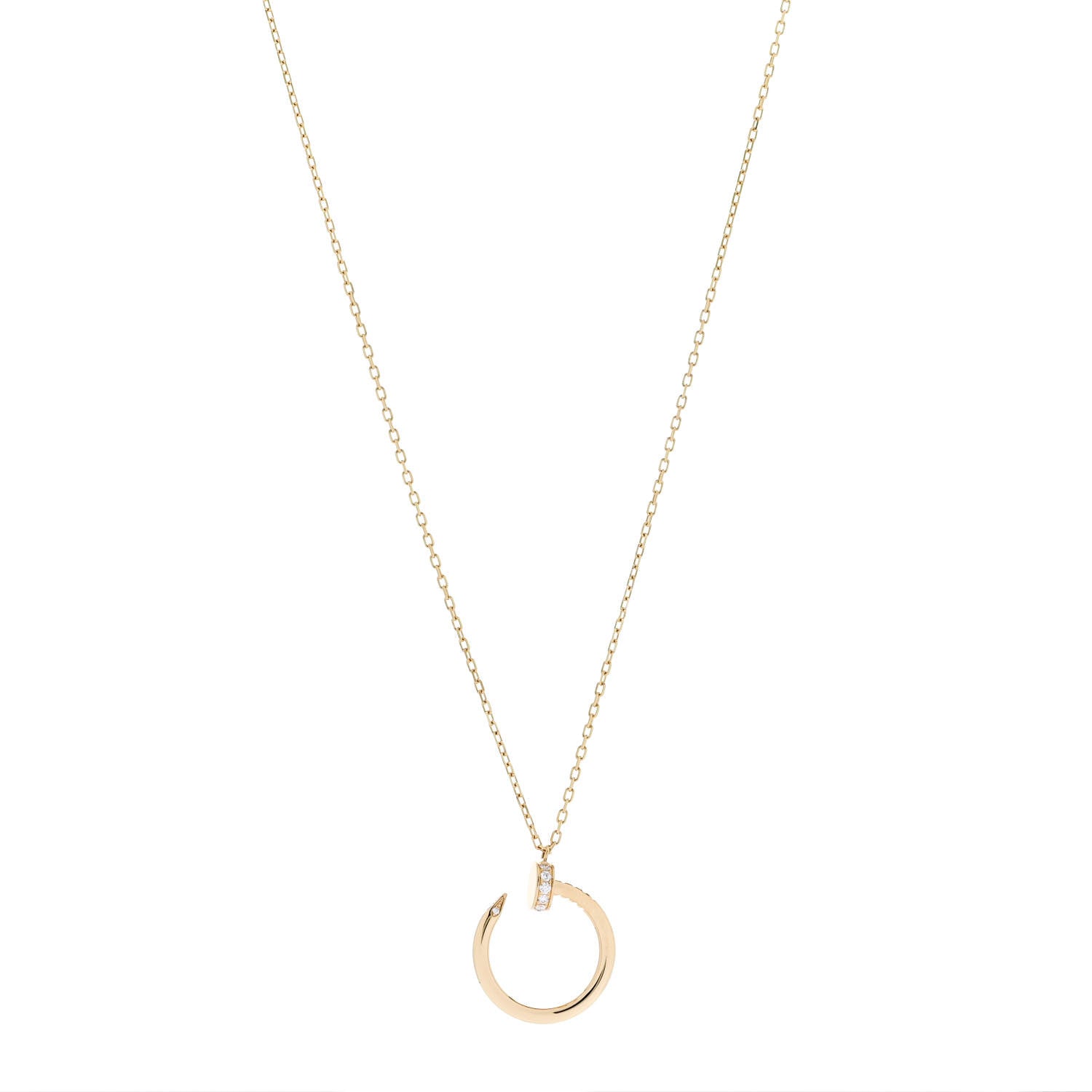 18K Yellow Gold Diamond Juste Un Clou Pendant Necklace