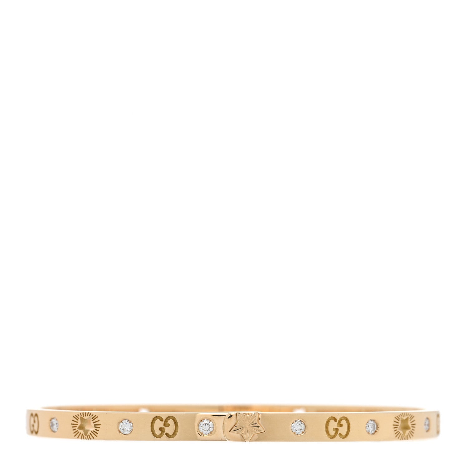 18K Yellow Gold Diamond Icon Stars Bracelet