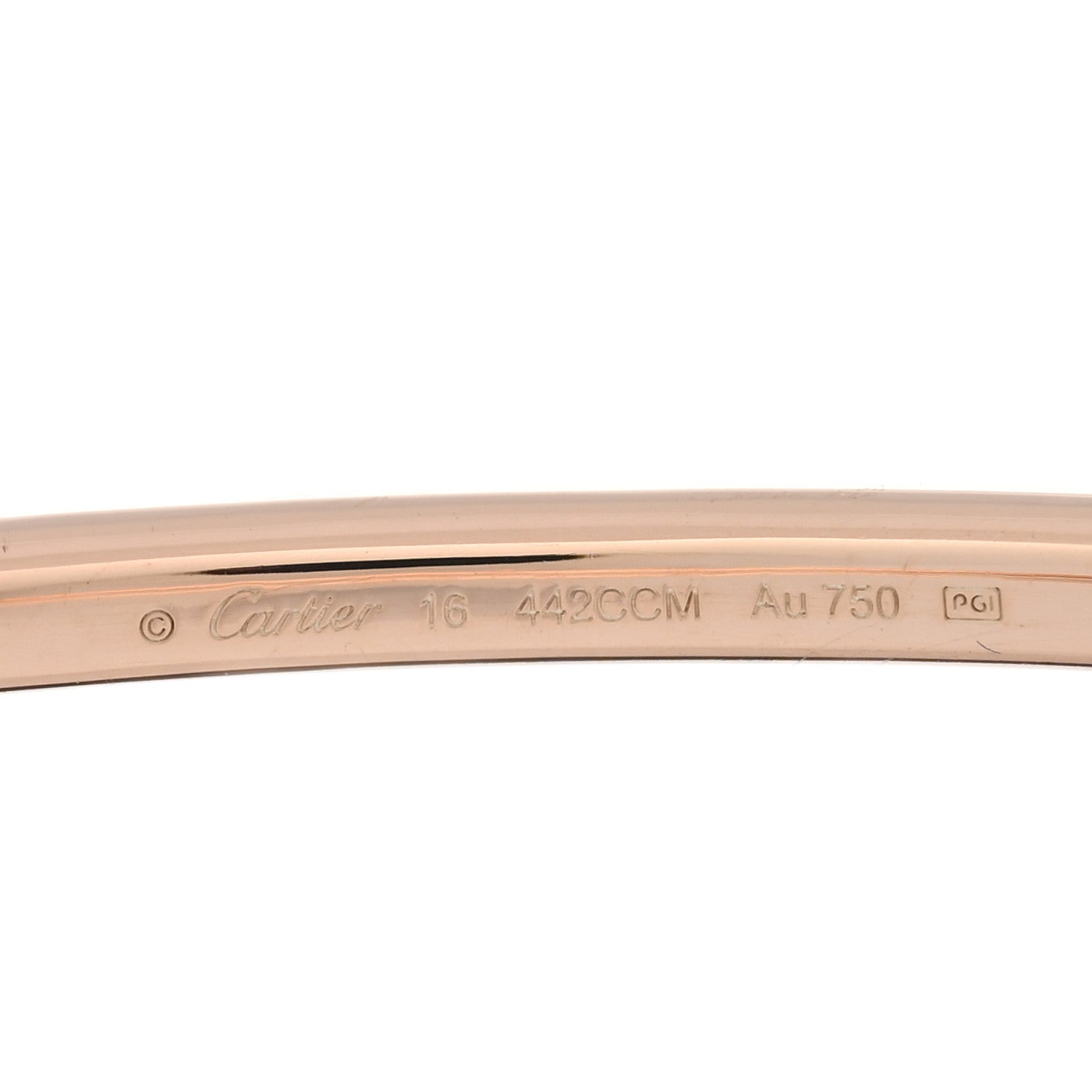 18K Pink Gold Diamond Etincelle de Cartier Bangle Bracelet 16