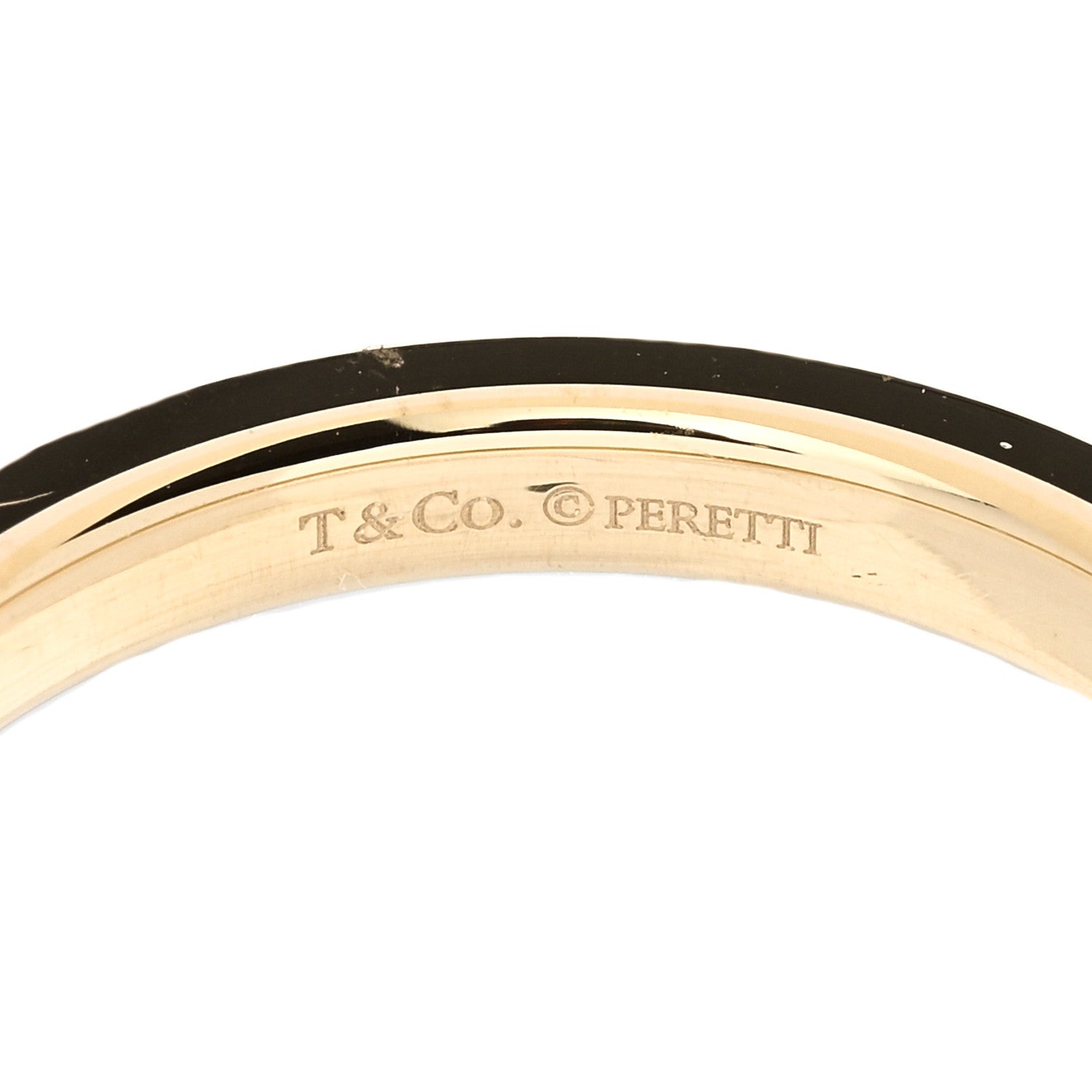 18K Yellow Gold Diamond Elsa Peretti Stacking Band Ring 54 6.75