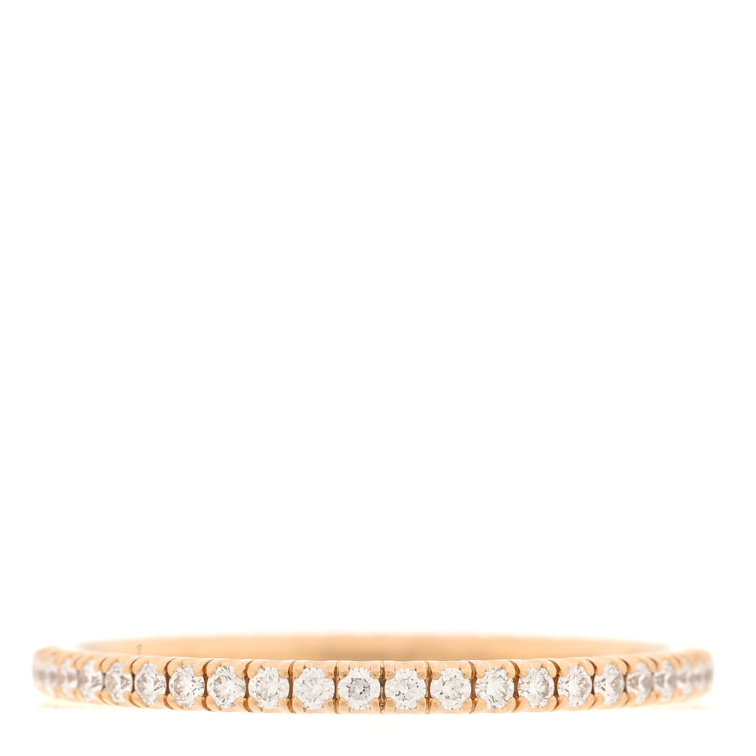 18K Pink Gold Diamond 1.5mm Etincelle de Cartier Wedding Band Ring 50 5.25