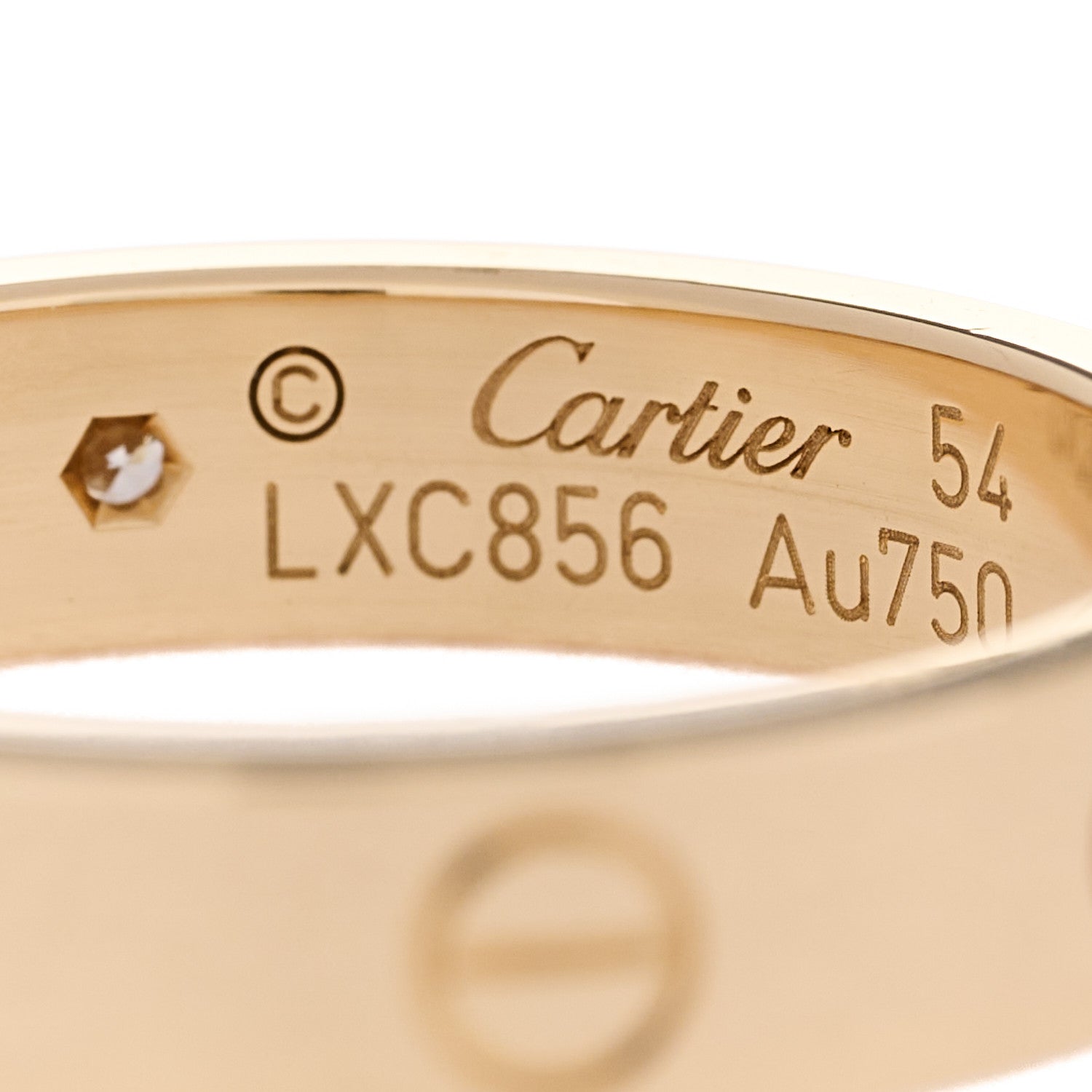 18K Yellow Gold Diamond 4mm LOVE Wedding Band Ring 54 6.75