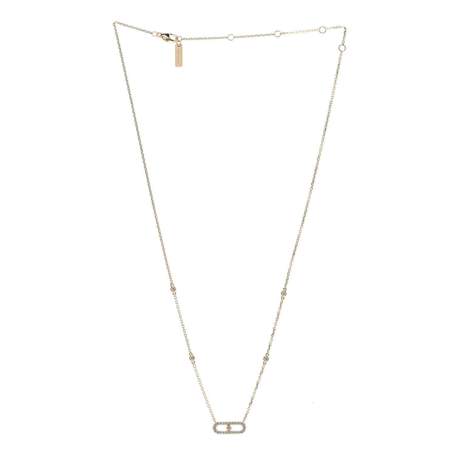 18K Yellow Gold Diamond Move Uno Pave Necklace