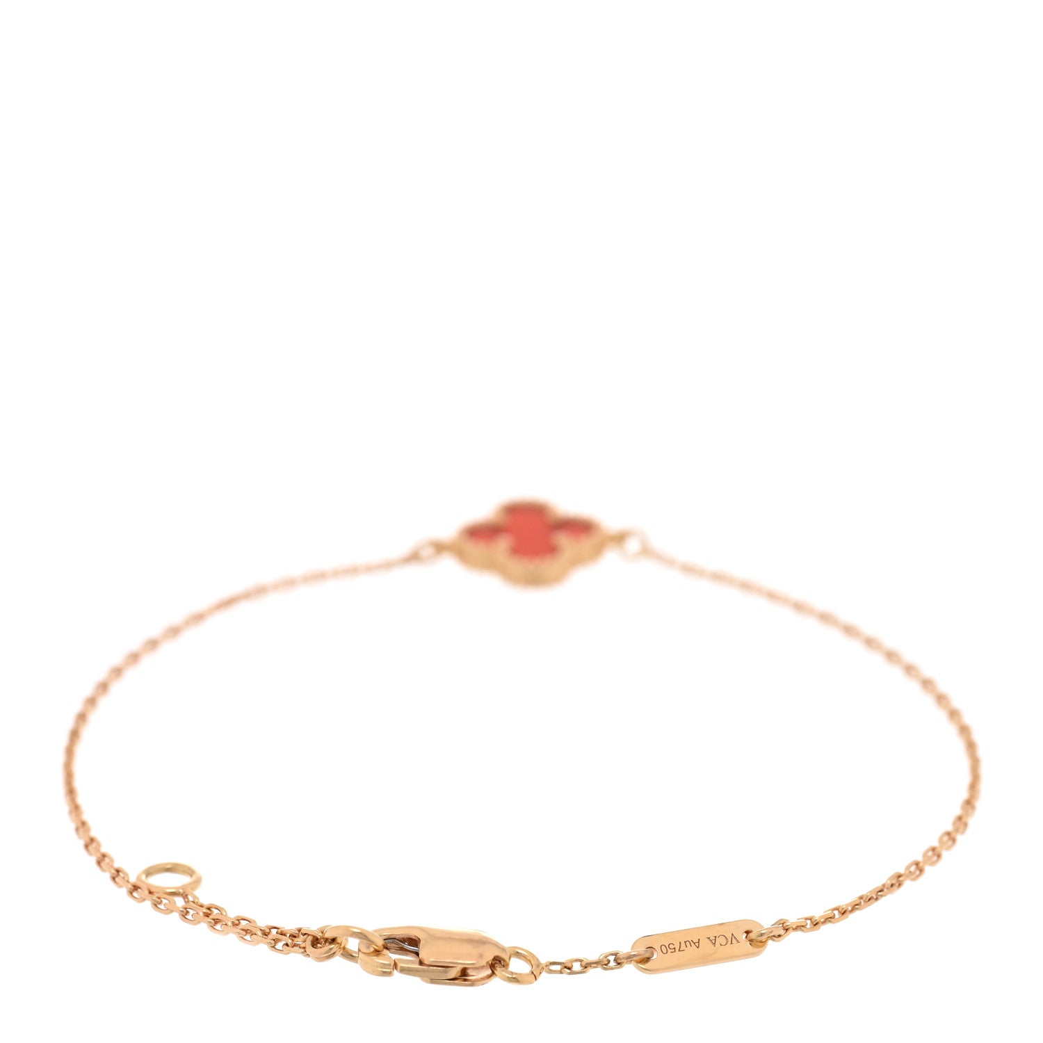 18K Rose Gold Carnelian Sweet Alhambra Bracelet
