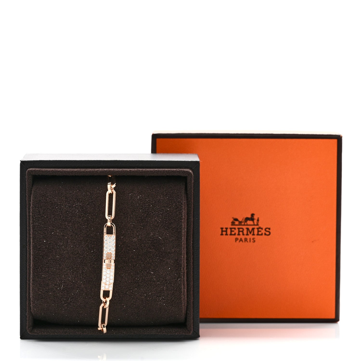 18K Rose Gold Diamond Pave Kelly Chaine Choker Necklace