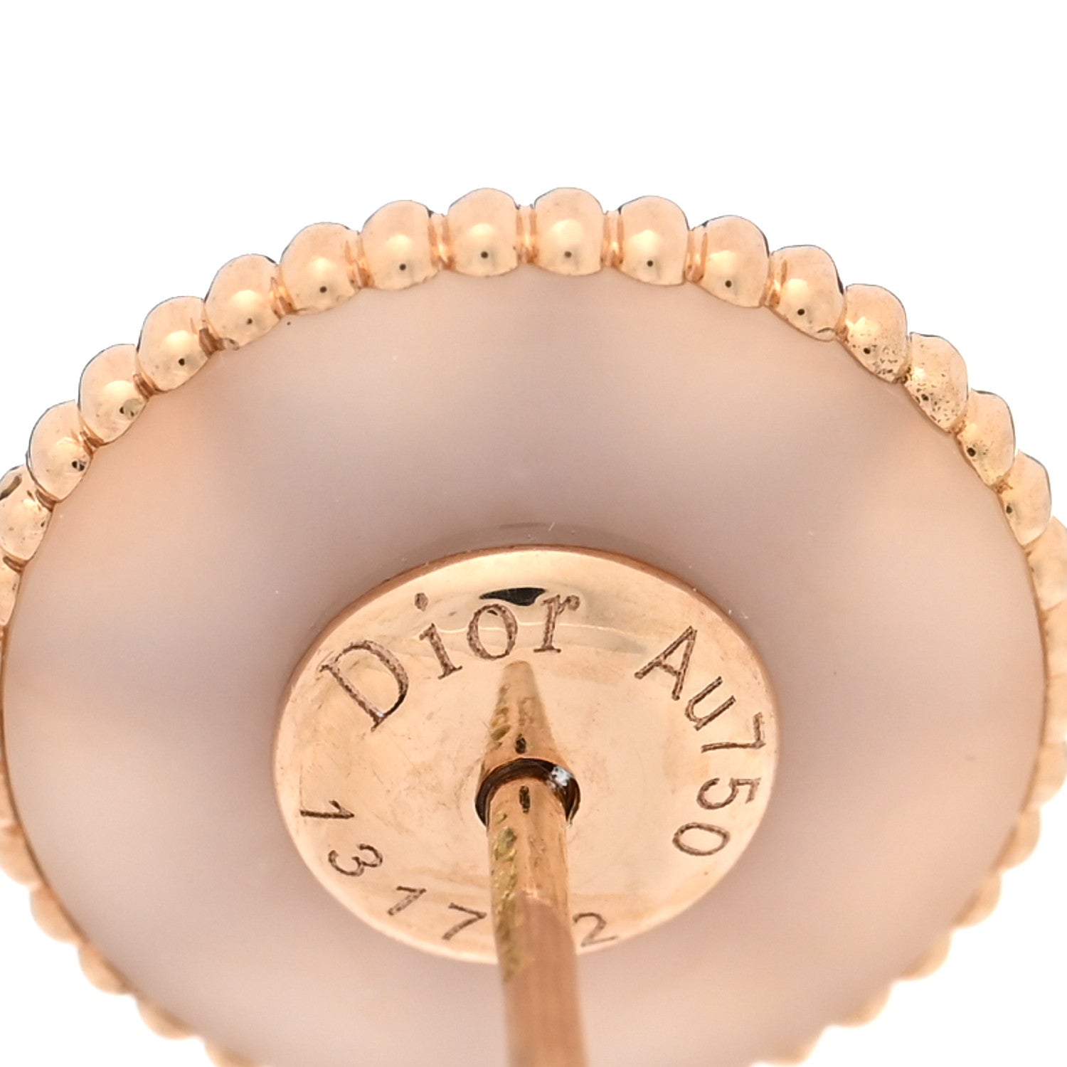 18K Rose Gold Diamond Medium Pink Opal Medium Rose Des Vents Single Earring
