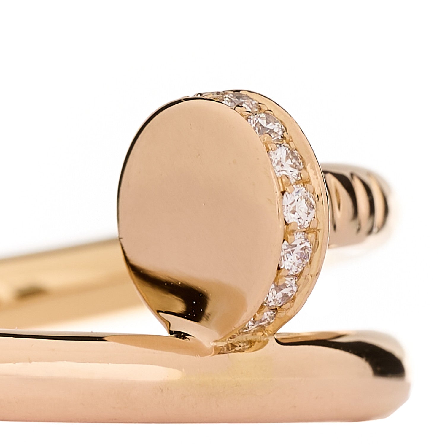 18K Pink Gold Diamond Juste Un Clou Ring 53 6.25
