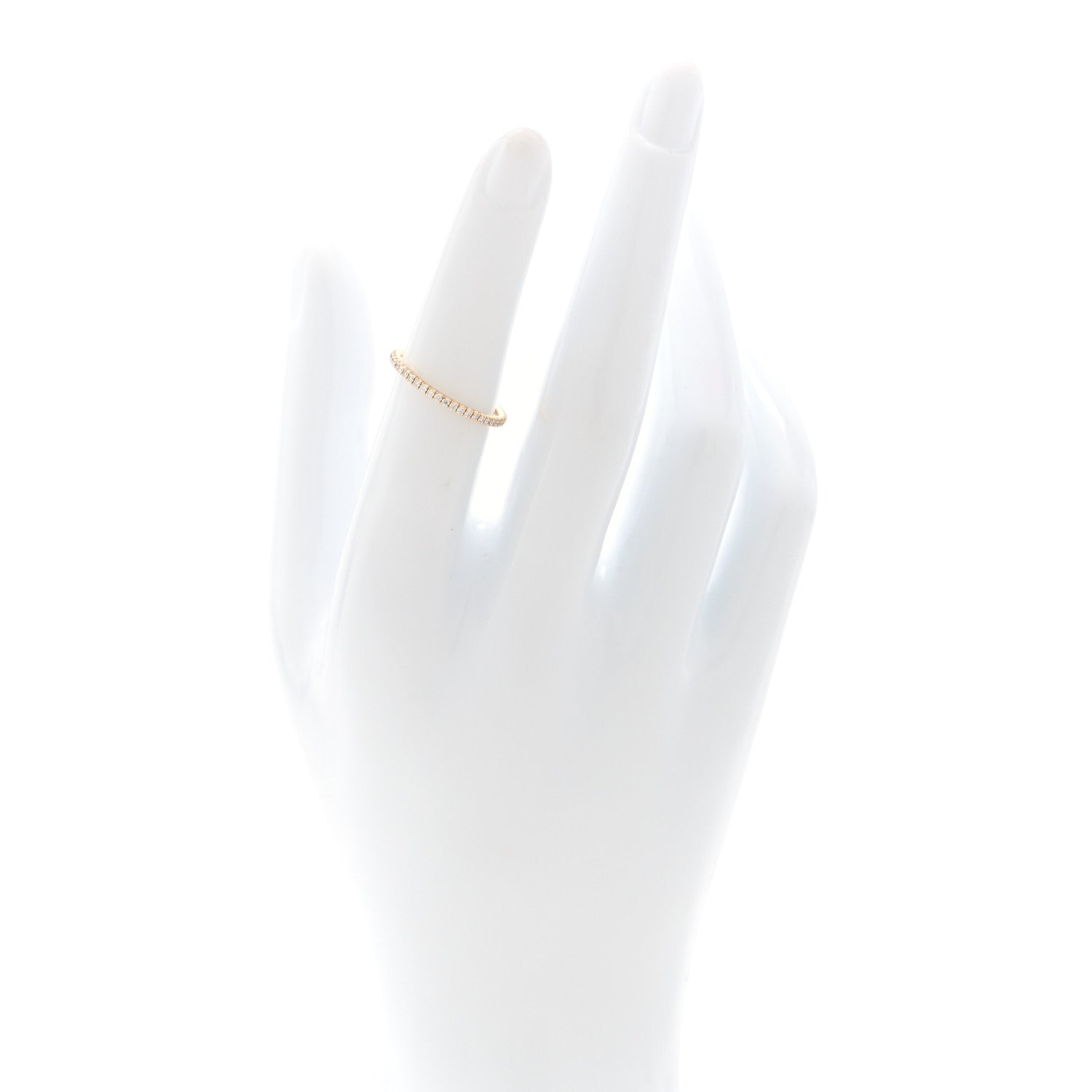 18K Pink Gold Diamond 1.5mm Etincelle de Cartier Wedding Band Ring 50 5.25