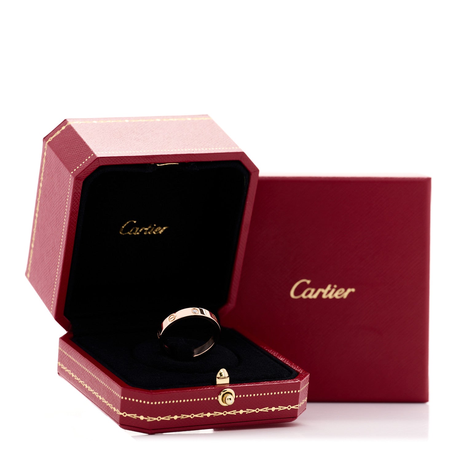 18K Pink Gold Diamond 4mm LOVE Wedding Band Ring 63 10.25