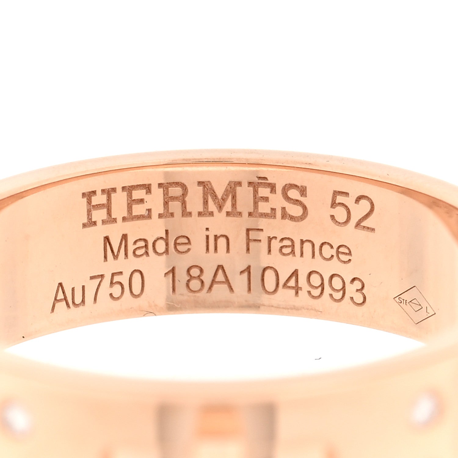 18K Rose Gold Diamond PM Kelly Ring 52 6