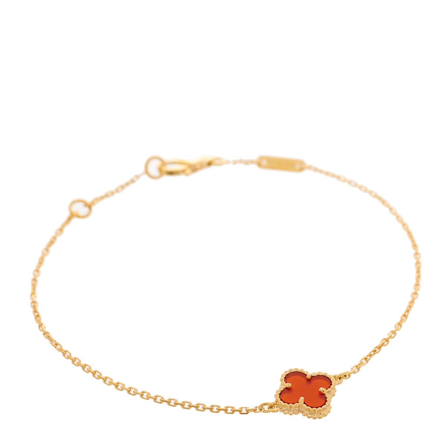 18K Rose Gold Carnelian Sweet Alhambra Bracelet