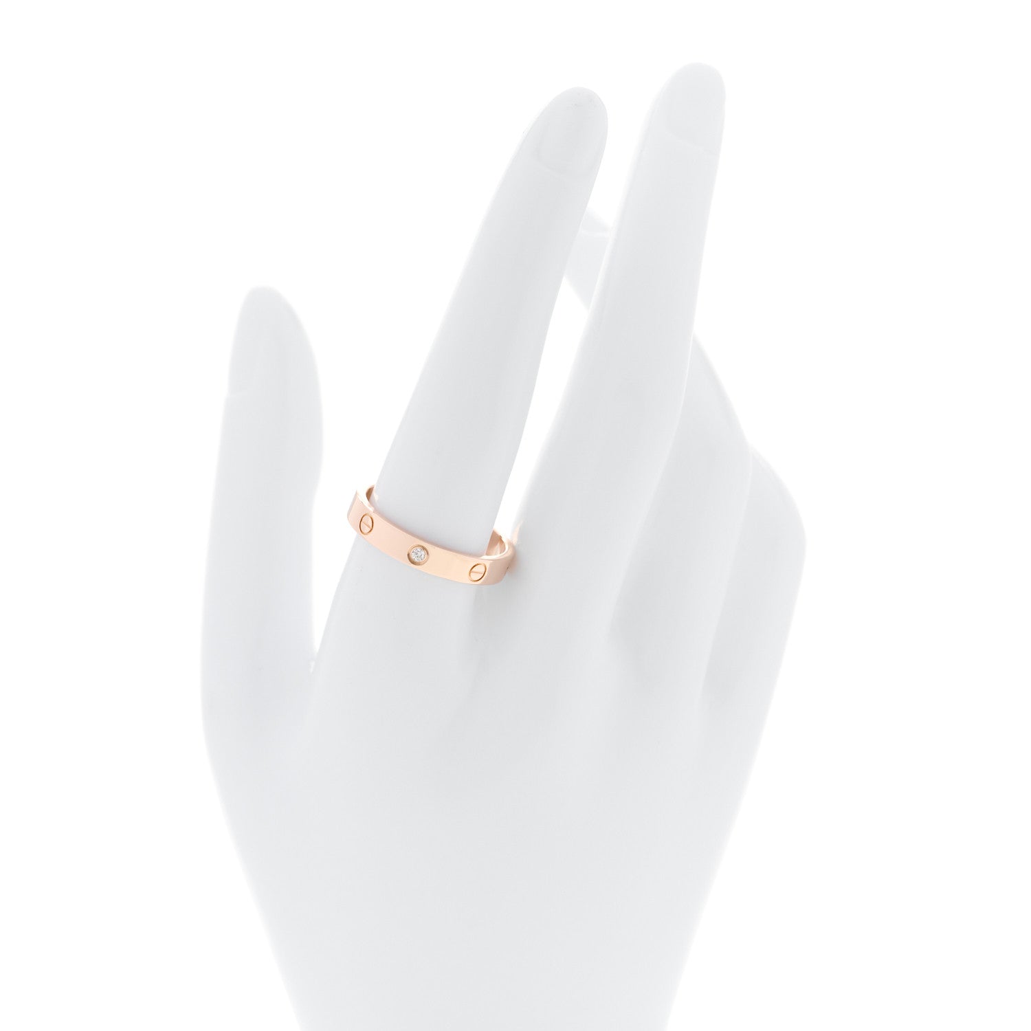 18K Pink Gold Diamond 4mm LOVE Wedding Band Ring 63 10.25