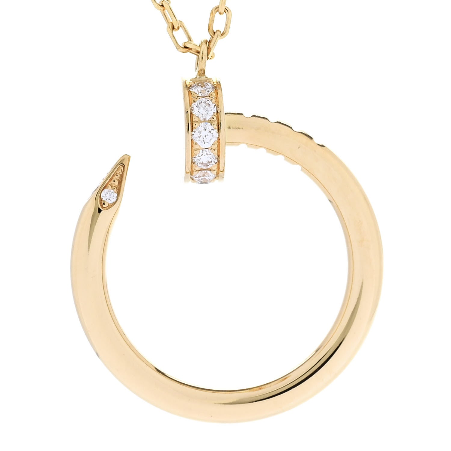 18K Yellow Gold Diamond Juste Un Clou Pendant Necklace