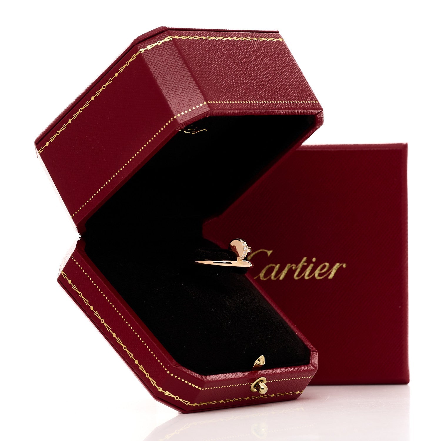 18K Pink Gold Diamond Juste Un Clou Ring 53 6.25