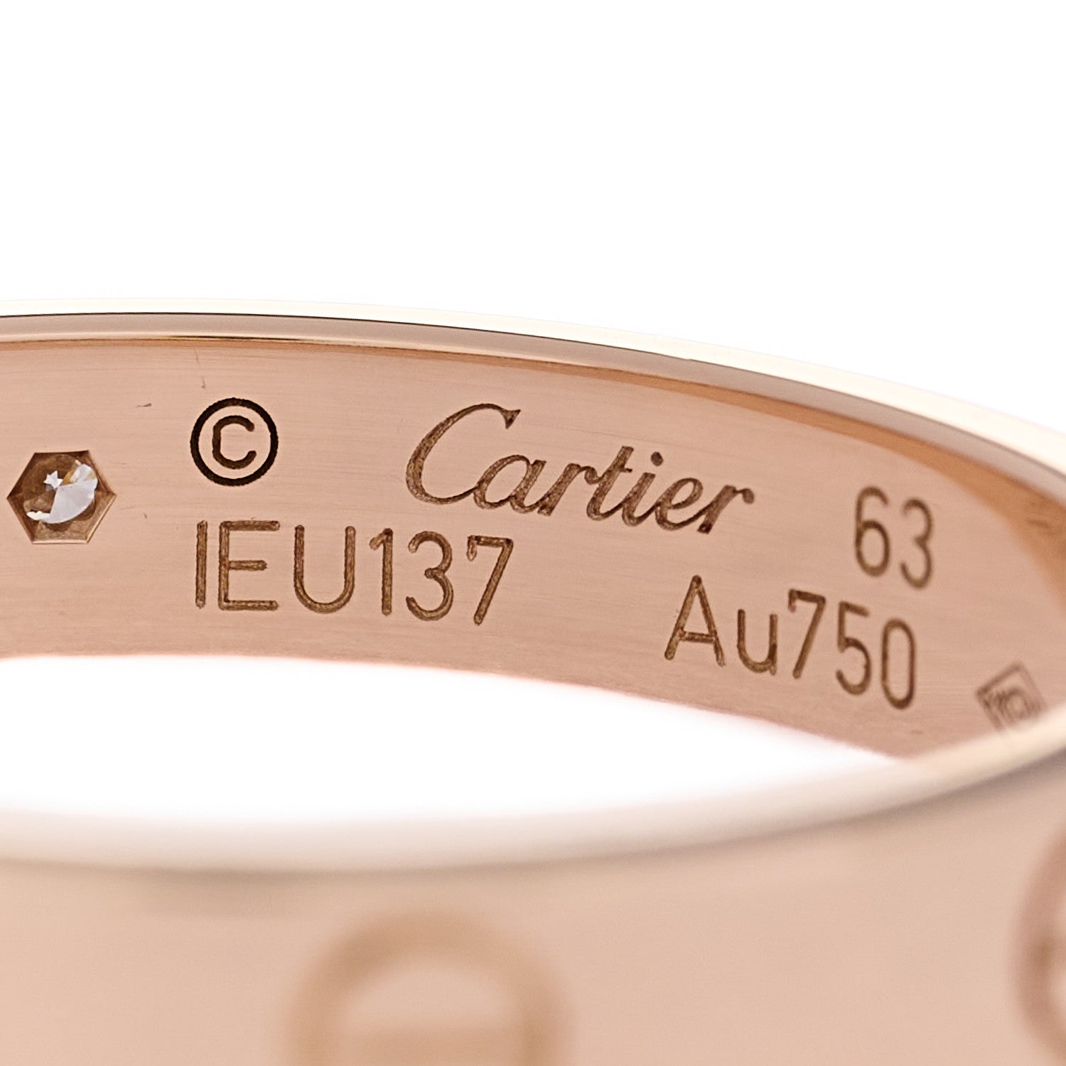 18K Pink Gold Diamond 4mm LOVE Wedding Band Ring 63 10.25
