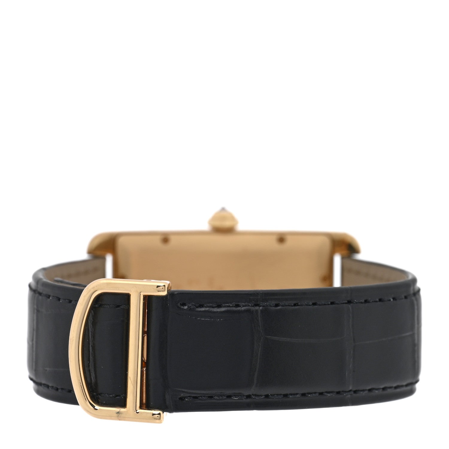 18K Yellow Gold Alligator Diamond Bezel 26mm Tank Americaine Automatic Watch