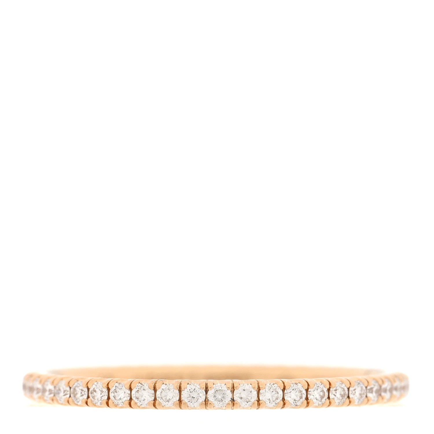 18K Pink Gold Diamond 1.5mm Etincelle de Cartier Wedding Band Ring 50 5.25