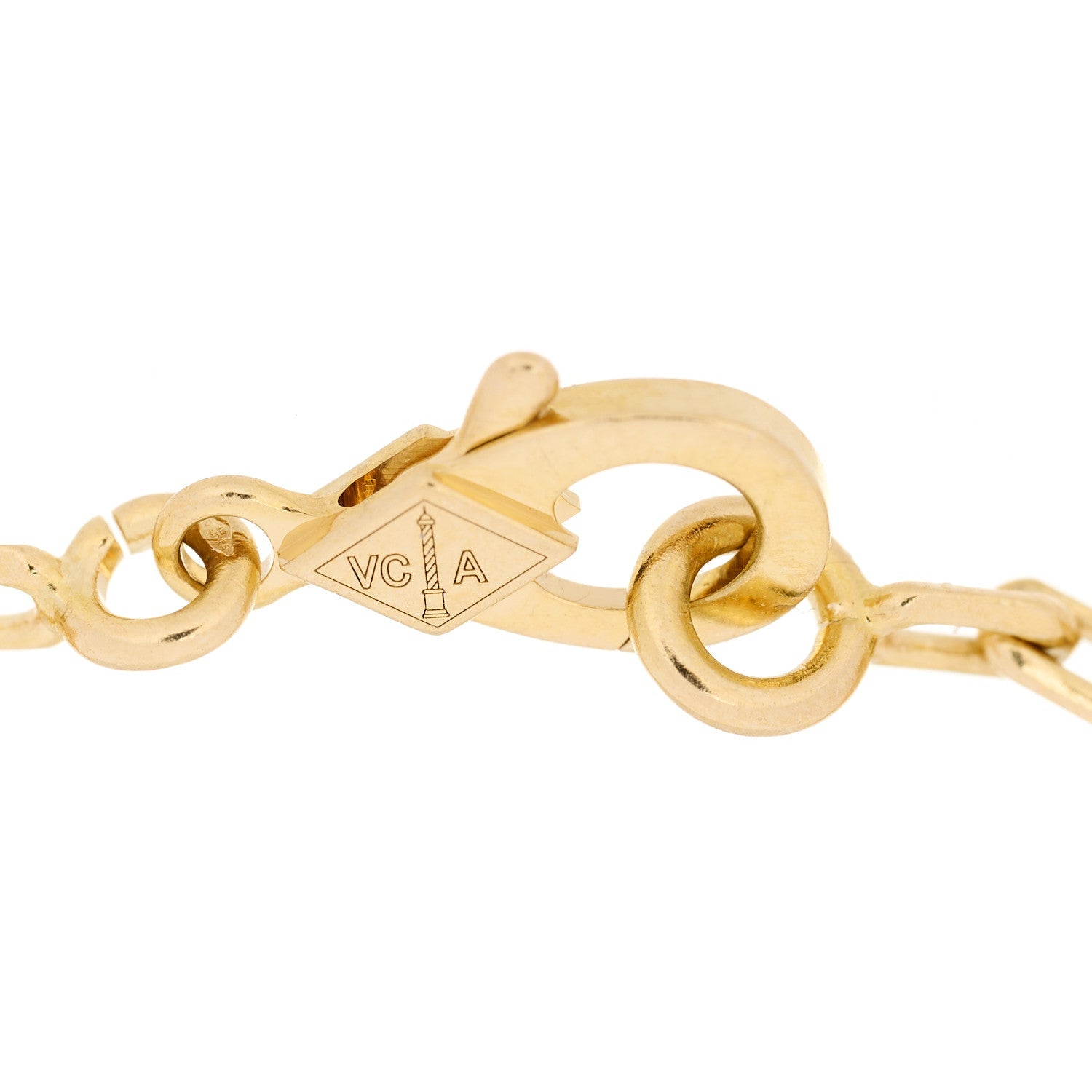 18K Yellow Gold Carnelian 5 Motifs Vintage Alhambra Bracelet