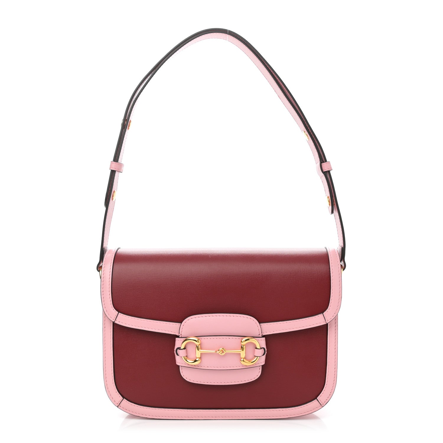 Azalea Calfskin Horsebit 1955 Shoulder Bag New Cherry Red Wild Rose