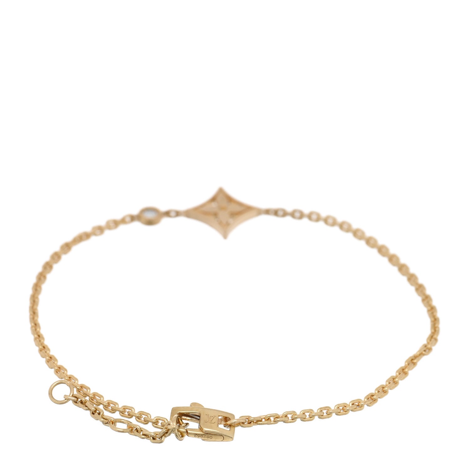 18K Yellow Gold Diamond Monogram Idylle Bracelet