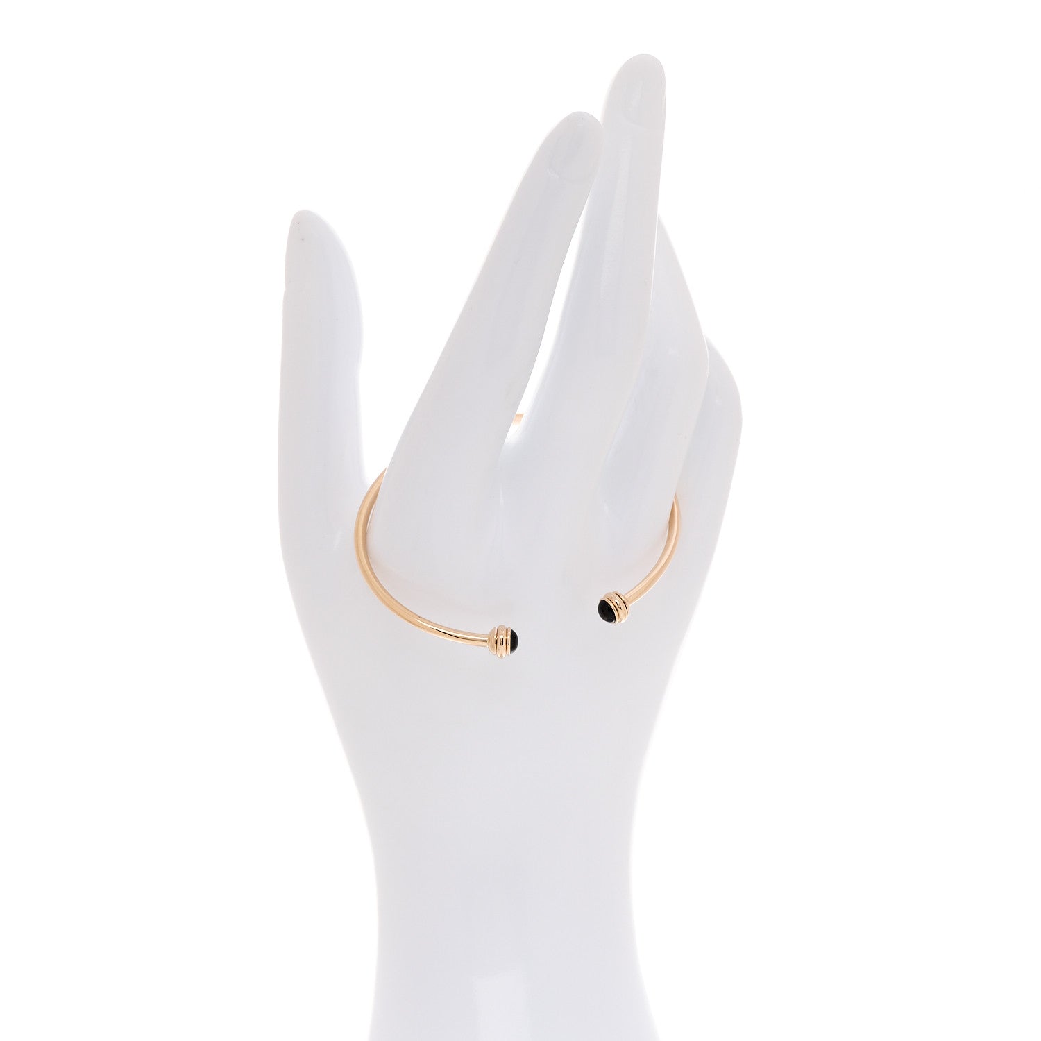 18K Rose Gold Onyx Possession Open Bangle Bracelet