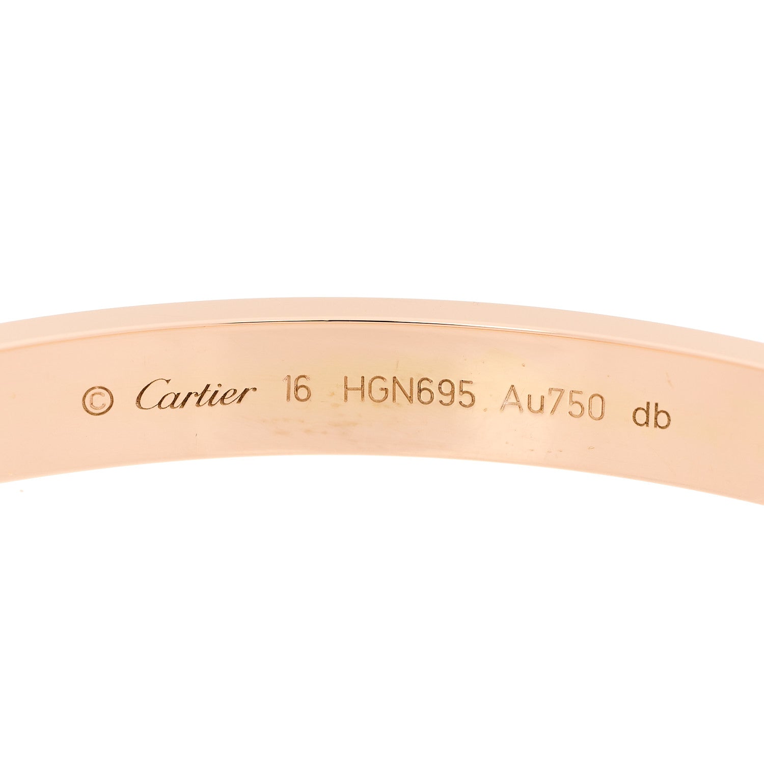 18k Pink Gold Love Bracelet 16