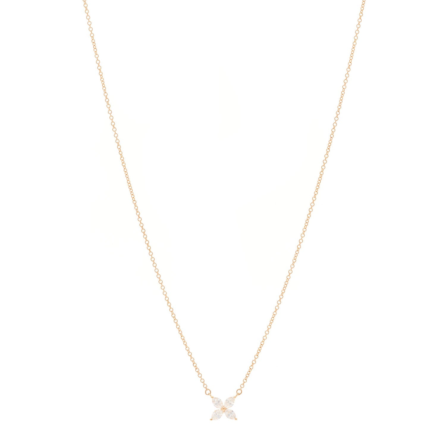 18K Rose Gold Diamond Small Victoria Necklace