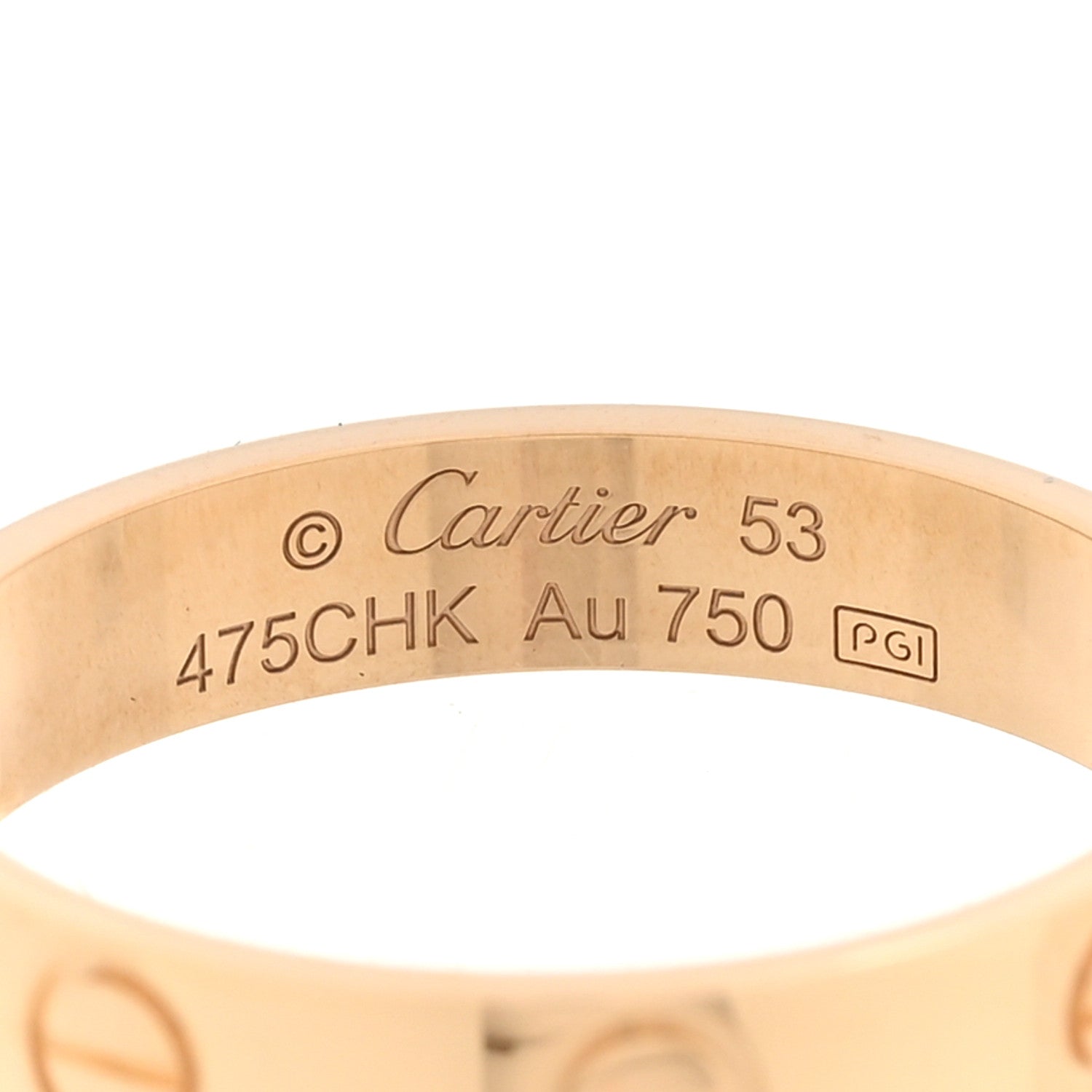 18K Yellow Gold 3.5mm LOVE Wedding Band Ring 53 6.5