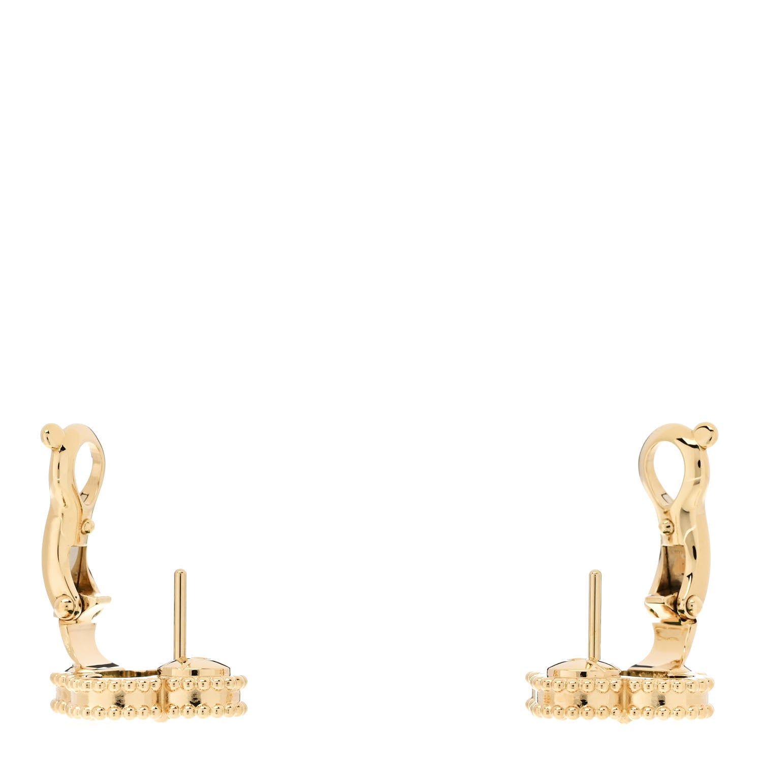 18K Yellow Gold Malachite Vintage Alhambra Earrings