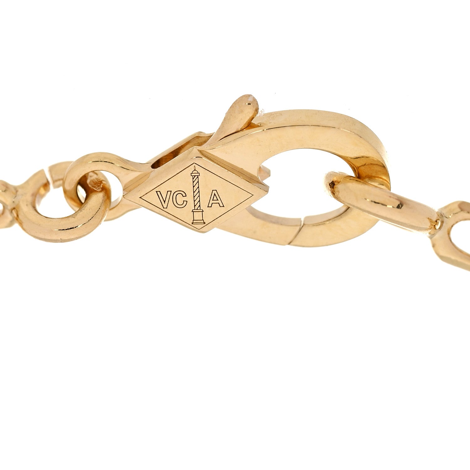 18K Yellow Gold Carnelian 5 Motifs Vintage Alhambra Bracelet