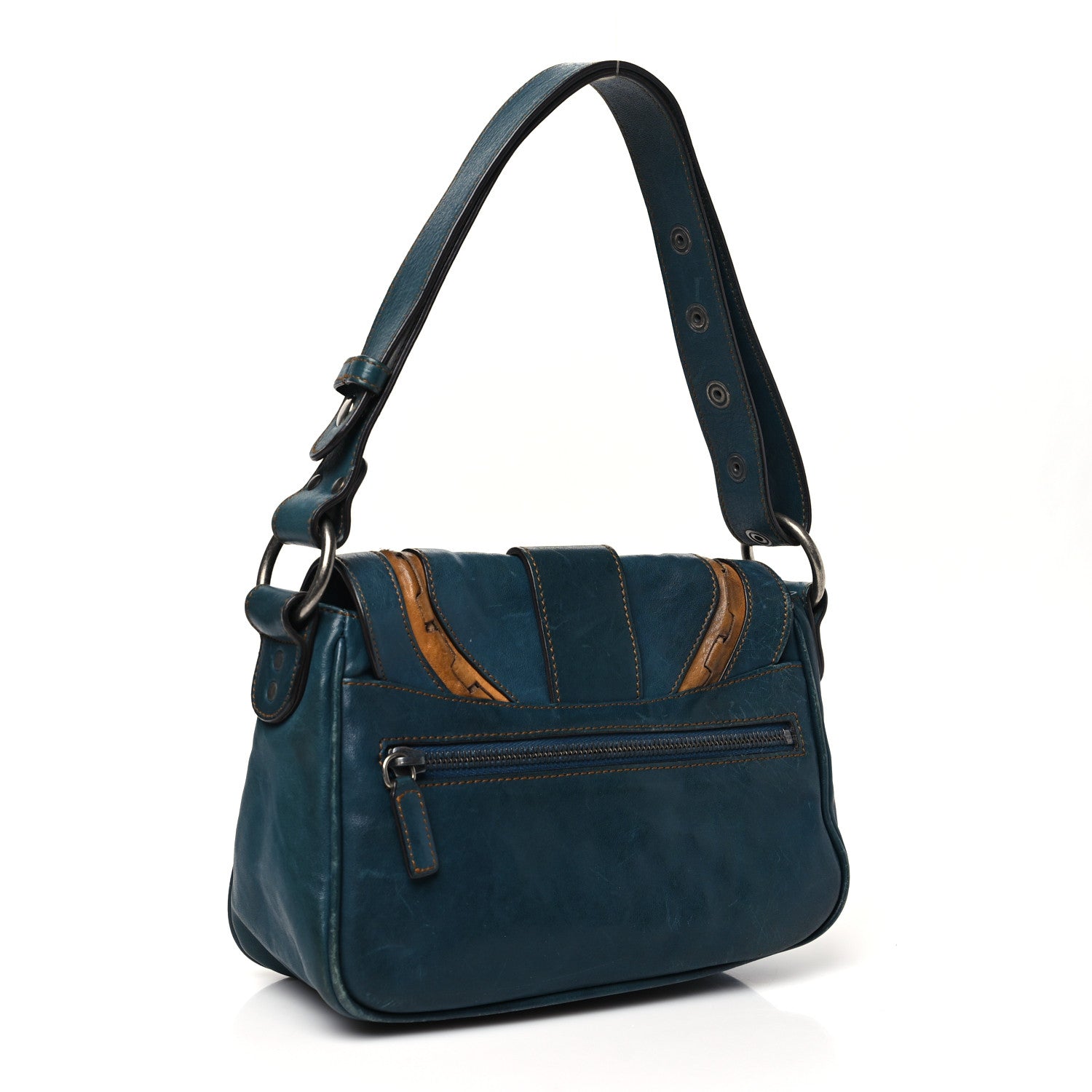 Calfskin Mini Gaucho Crossbody Bag Blue