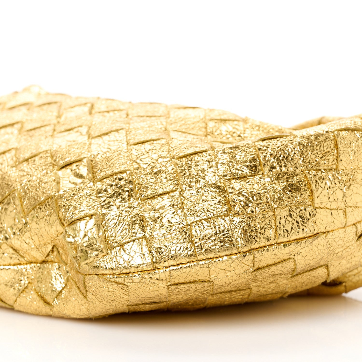 Metallic Nappa Intrecciato Mini Jodie Gold