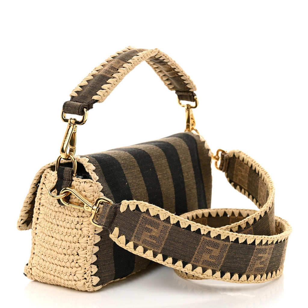 Fabric Jacquard Raffia Straw Pequin Gingham Woven Baguette Beige Black Natural