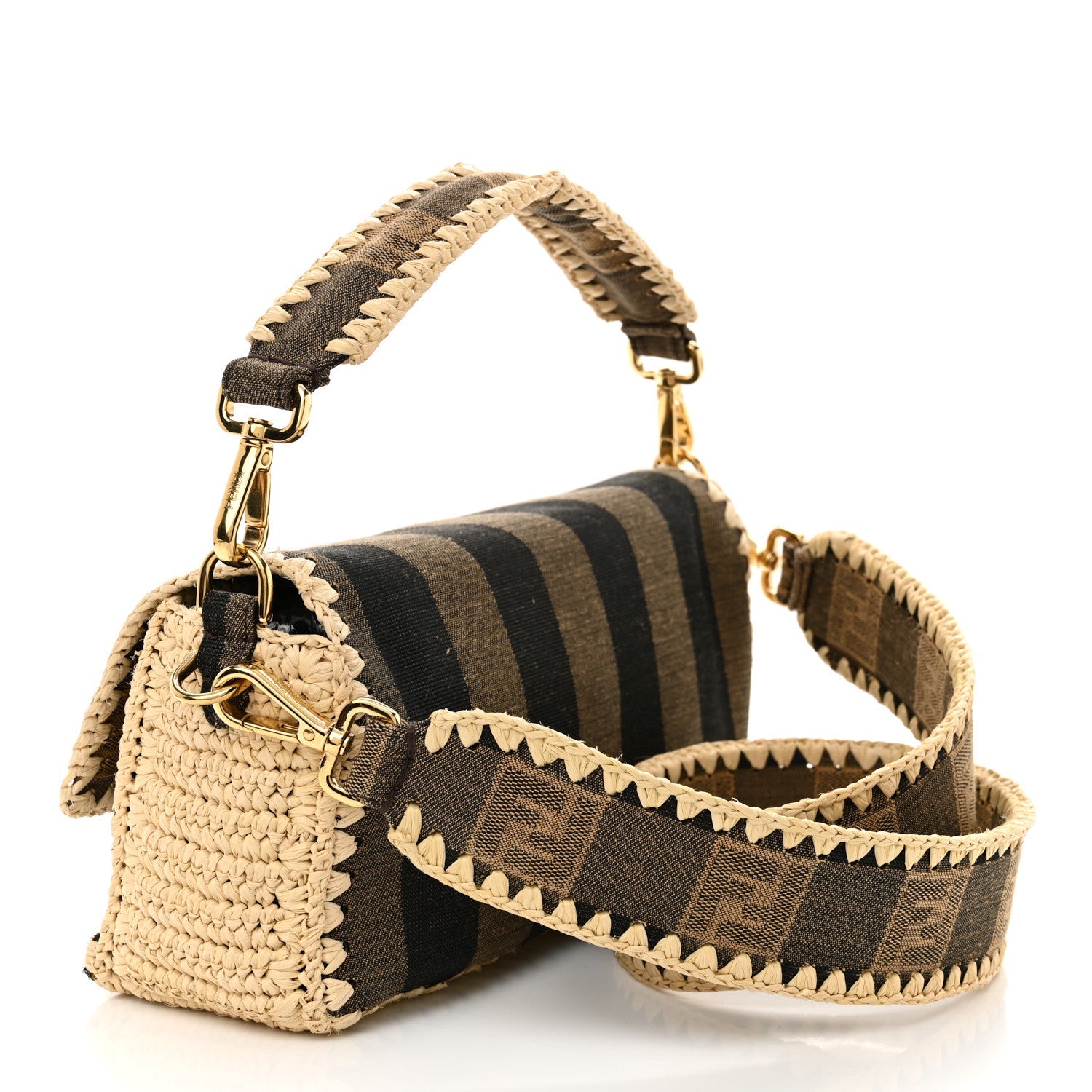 Fabric Jacquard Raffia Straw Pequin Gingham Woven Baguette Beige Black Natural