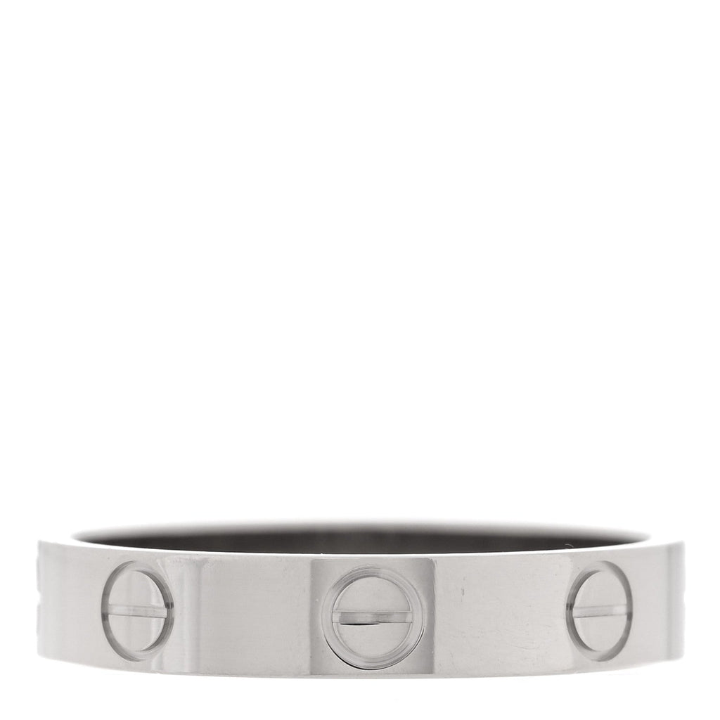 18K White Gold 3.5mm LOVE Wedding Band Ring 53 6.5